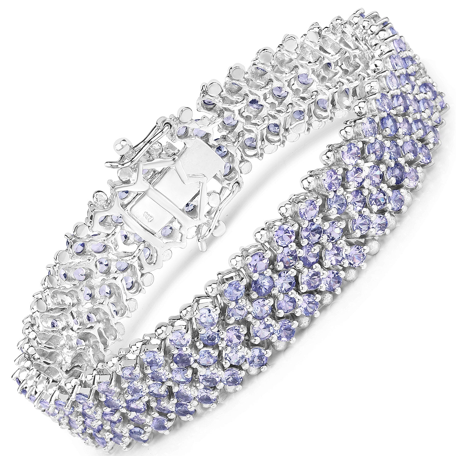 14.70 Carat Genuine Tanzanite .925 Sterling Silver Bracelet by Bids.com