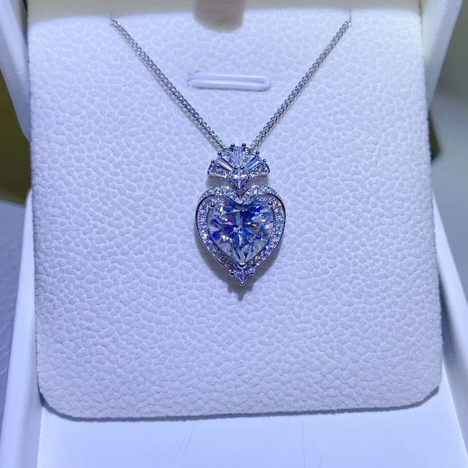 3 Carat Sparkala™ 925 Sterling Silver Heart Pendant Necklace by Sparkala