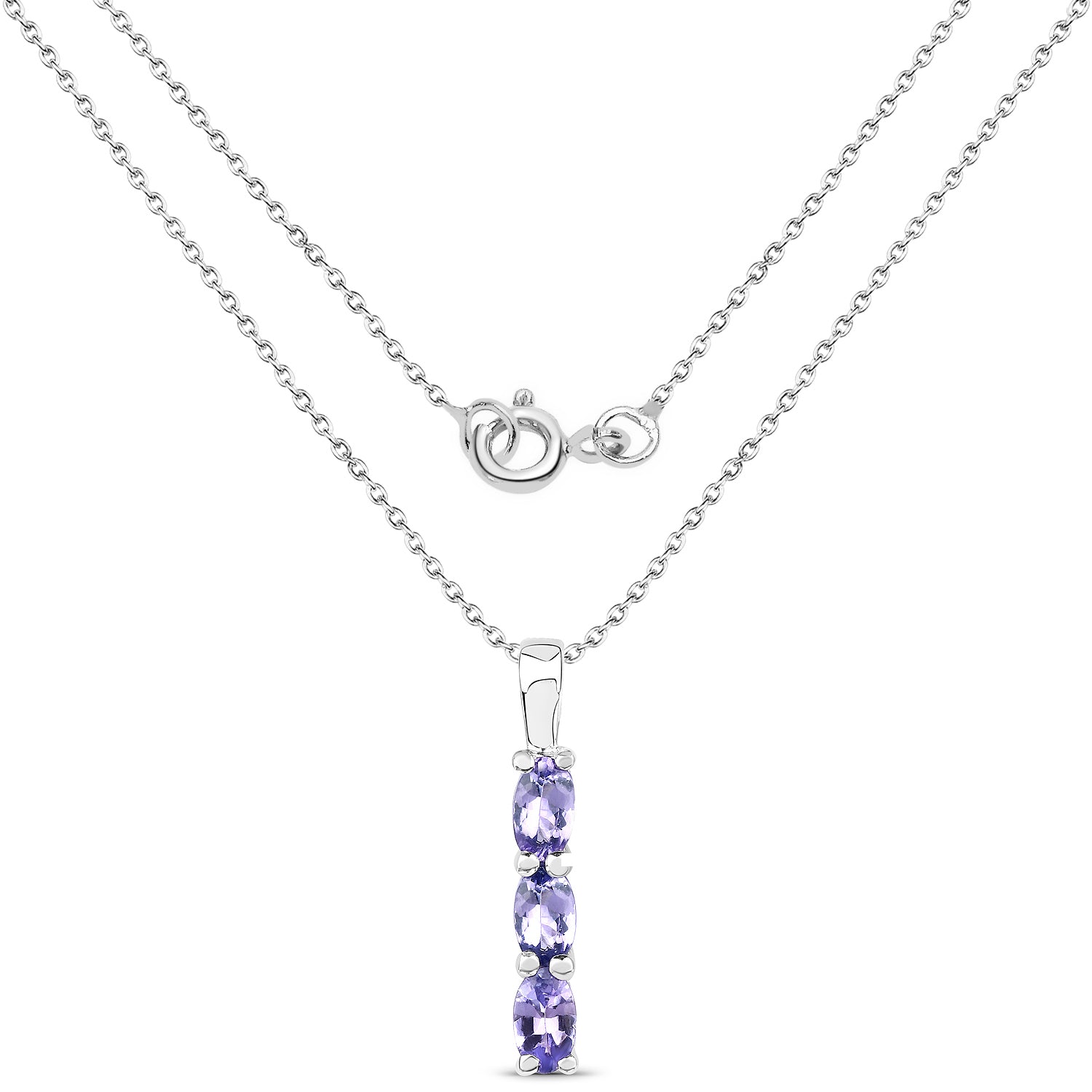 0.75 Carat Genuine Tanzanite .925 Sterling Silver Pendant DestGlow