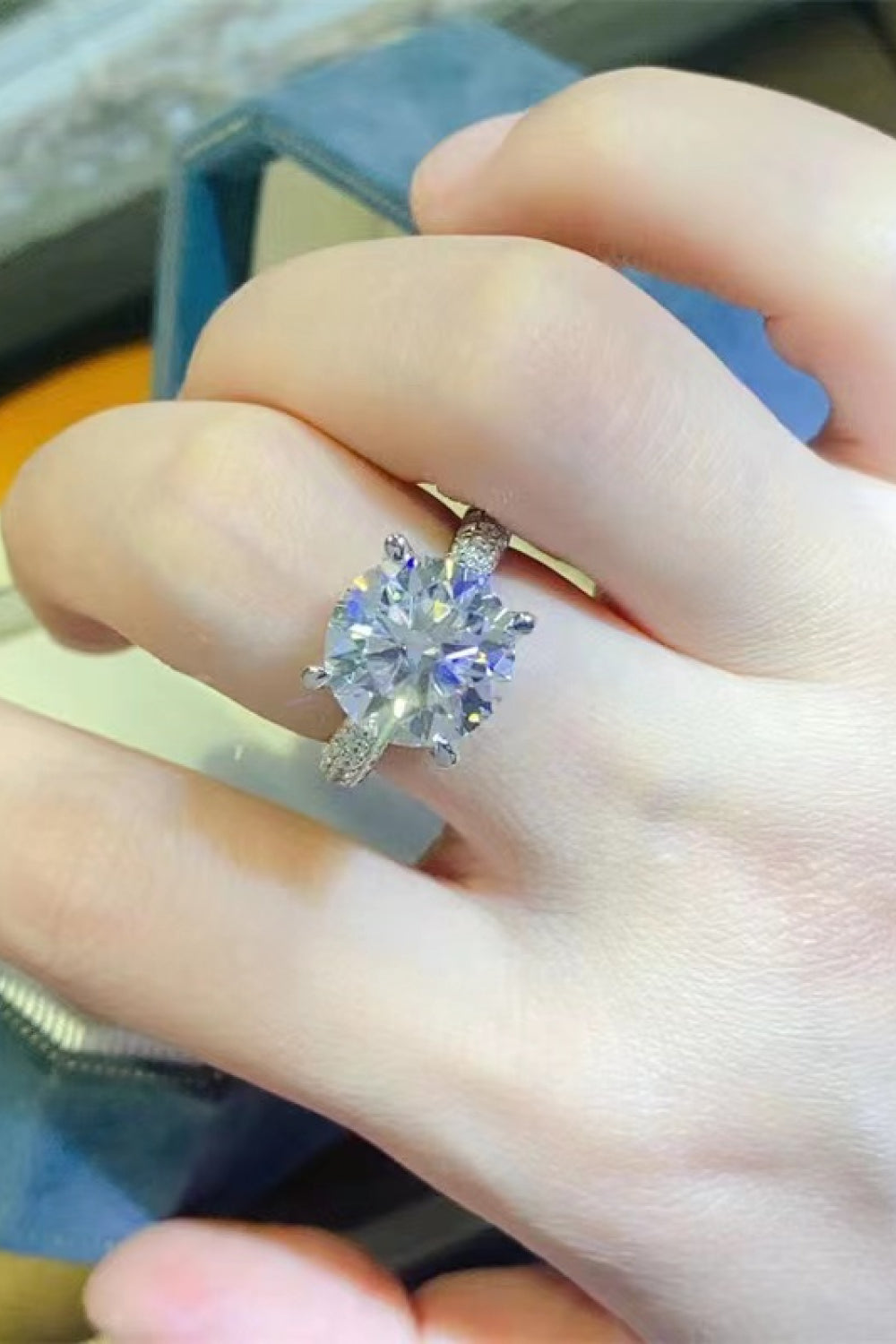 5 Carat Brilliant Round Cut Sparkala™ Platinum Over Pure Sterling Silver Ring by Sparkala