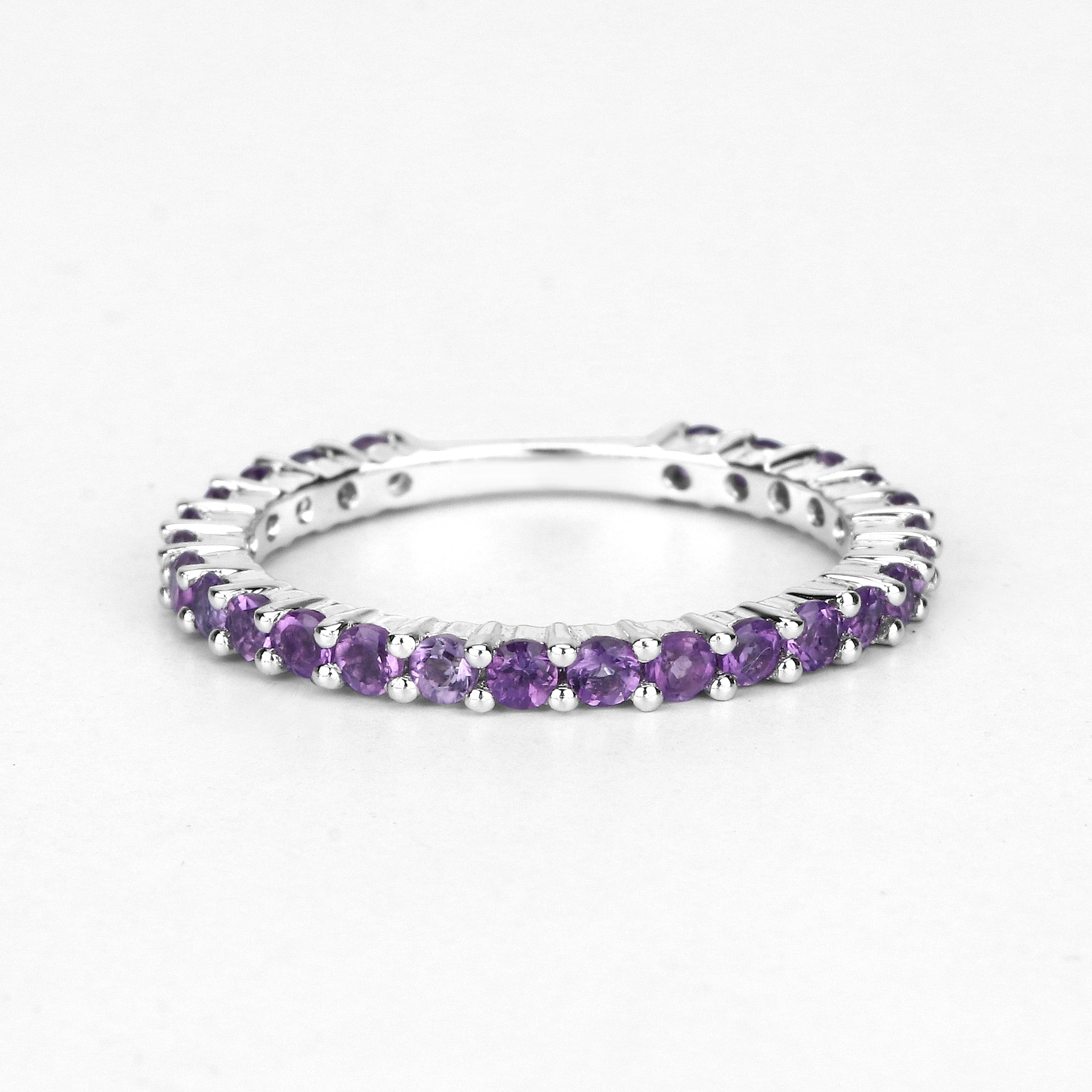 0.78 Carat Genuine Amethyst .925 Sterling Silver Ring DestGlow