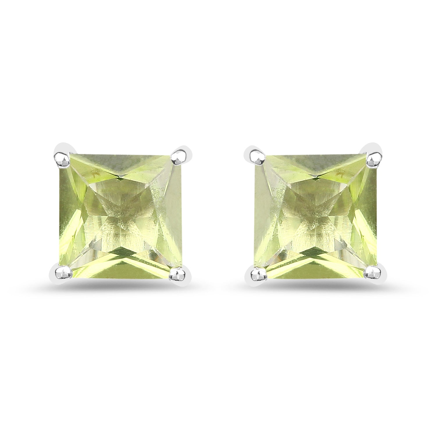 2.00 Carat Genuine Peridot .925 Sterling Silver Earrings DestGlow