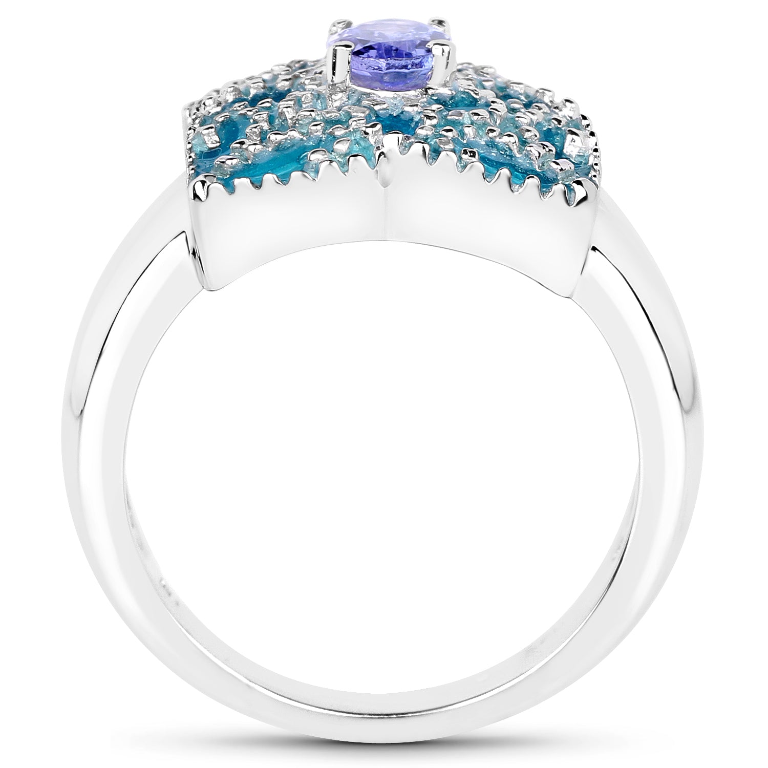 0.44 Carat Genuine Tanzanite .925 Sterling Silver Ring by Bids.com