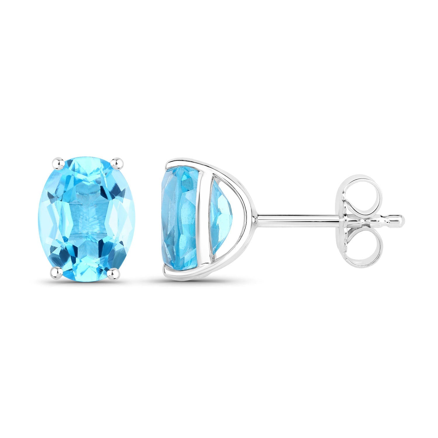 4.00 Carat Genuine Swiss Blue Topaz .925 Sterling Silver Earrings by Bids.com