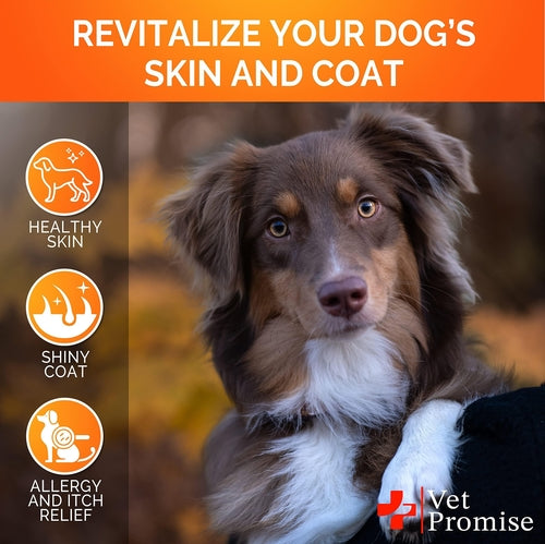 Omega 3 Fish Oil for Dogs - Skin & Coat Supplement for Itch Relief & Healthy Coat