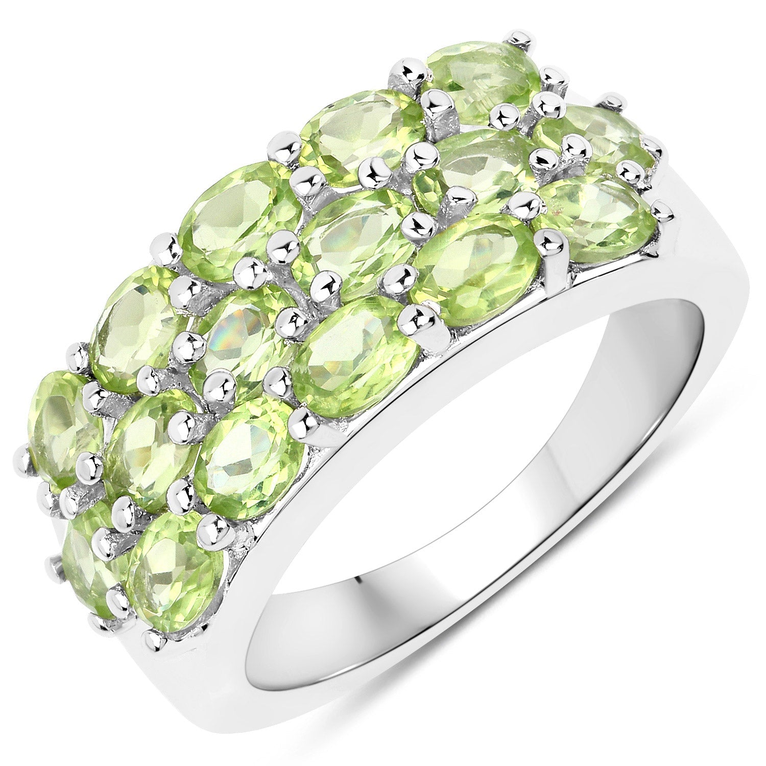 8.84 Carat Genuine Peridot .925 Sterling Silver 3 Piece Jewelry Set (Ring, Earrings, and Pendant w/ Chain) by Bids.com