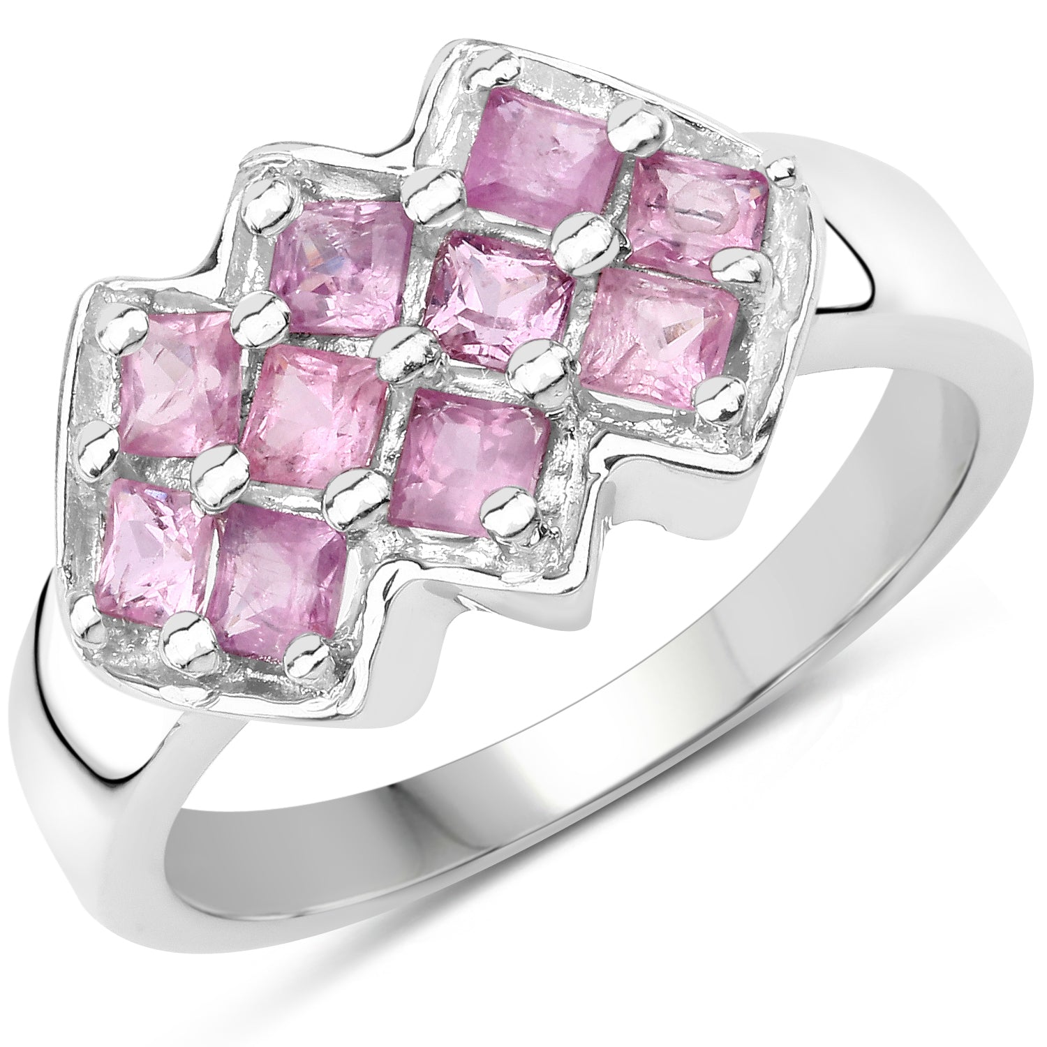 1.20 Carat Genuine Pink Sapphire .925 Sterling Silver Ring by Bids.com