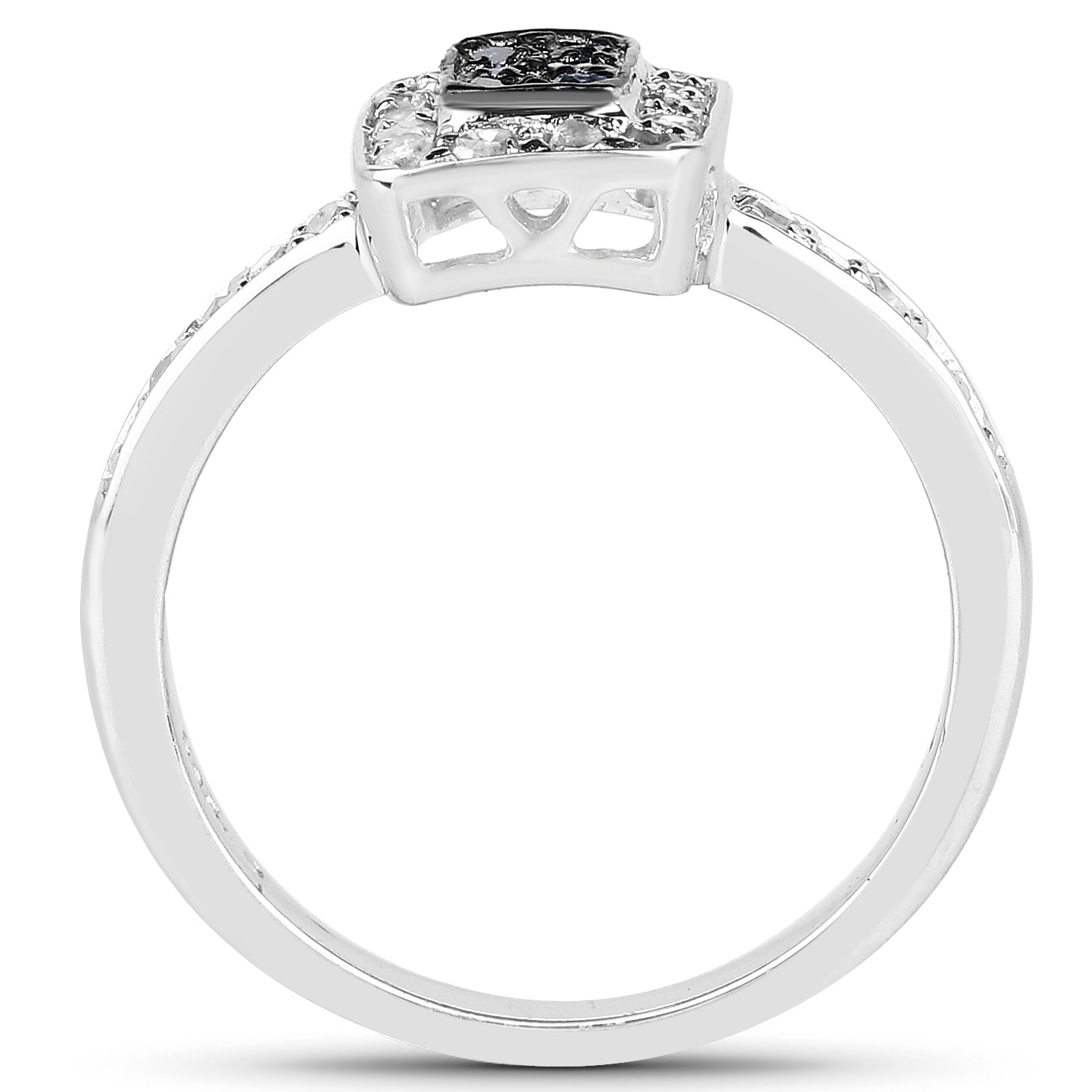 0.36 Carat Genuine Blue Diamond and White Diamond .925 Sterling Silver Ring by Bids.com