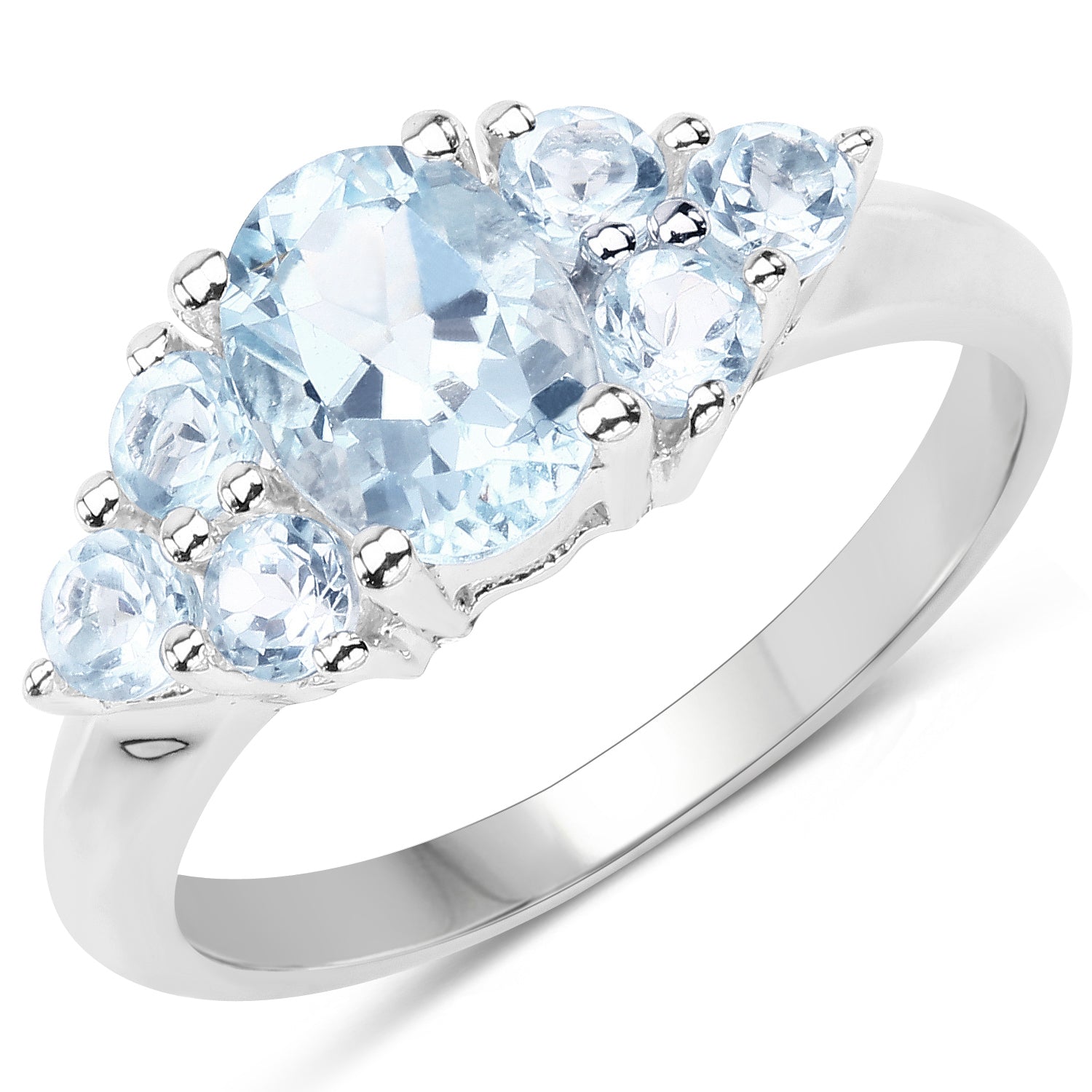2.32 Carat Genuine Blue Topaz .925 Sterling Silver Ring DestGlow