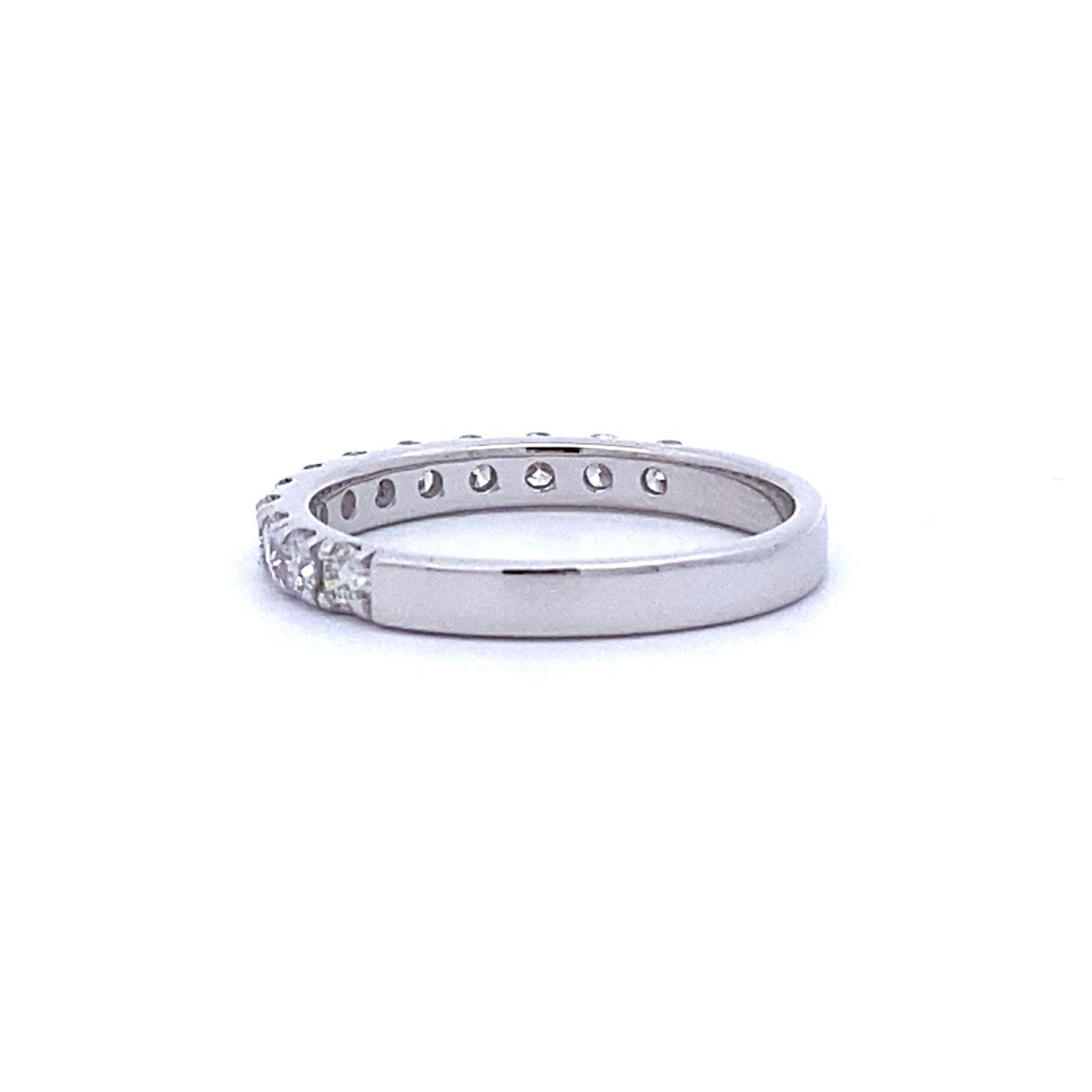 Natural .75ct Diamond Wedding Band Ring 14KT White Gold by Bids.com