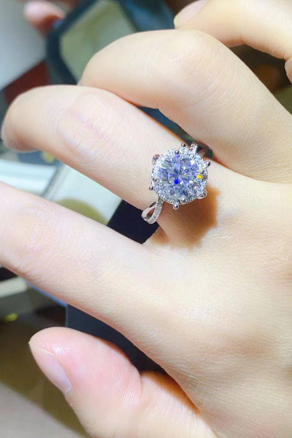 2 Carat Brilliant Round Cut Sparkala™ Platinum Over Pure Sterling Silver Ring by Sparkala