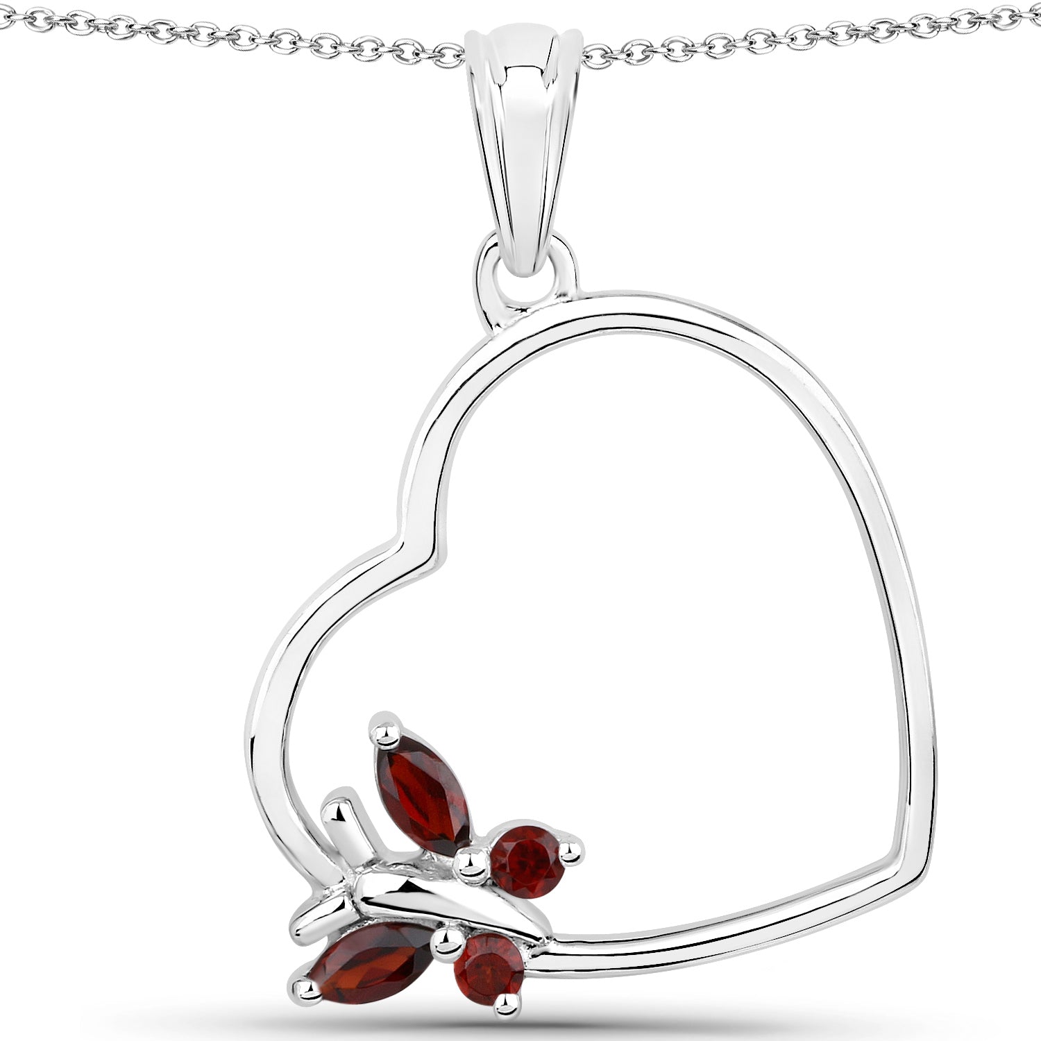 0.28 Carat Genuine Garnet .925 Sterling Silver Pendant DestGlow
