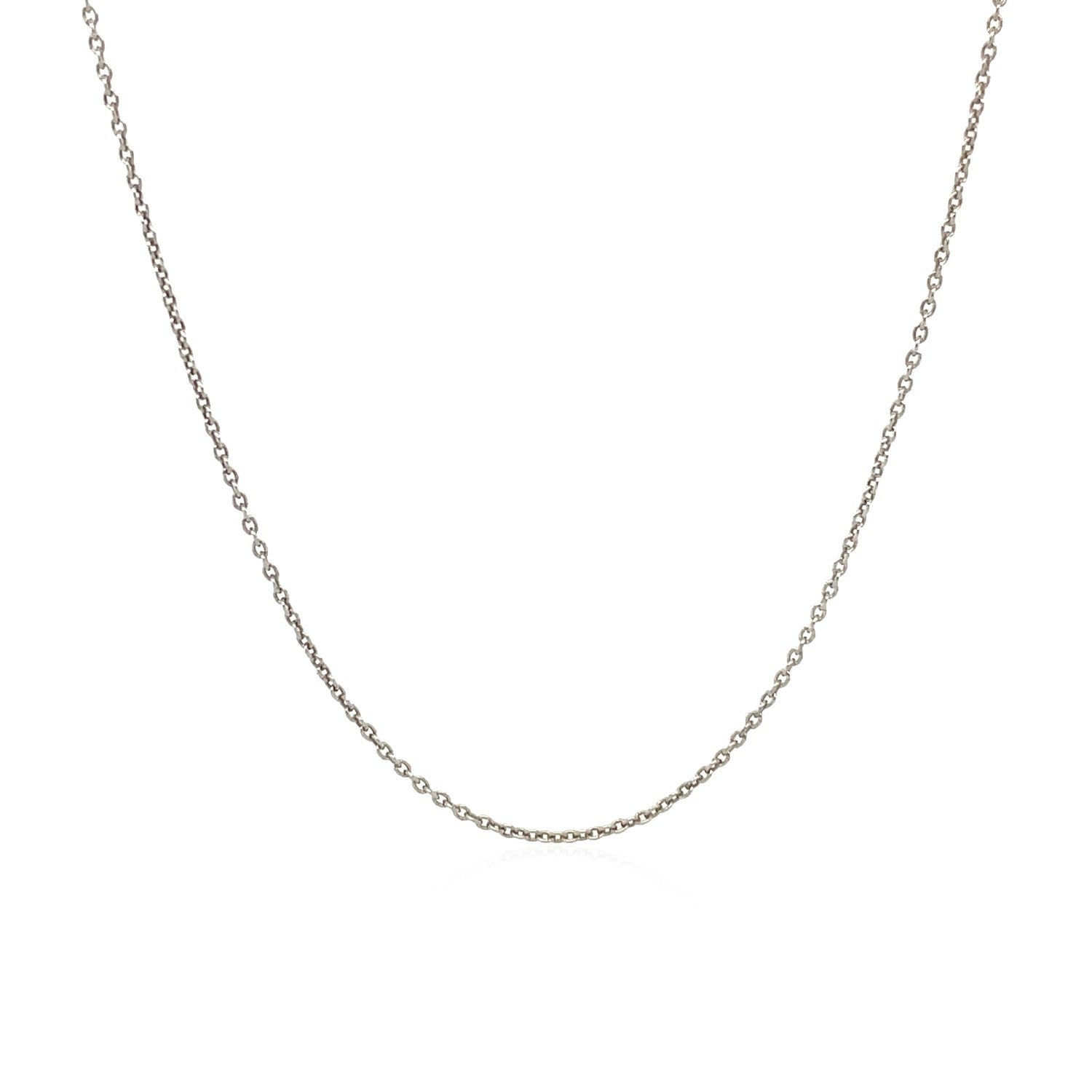 14k White Gold Round Cable Link Chain 1.1mm by Bids.com