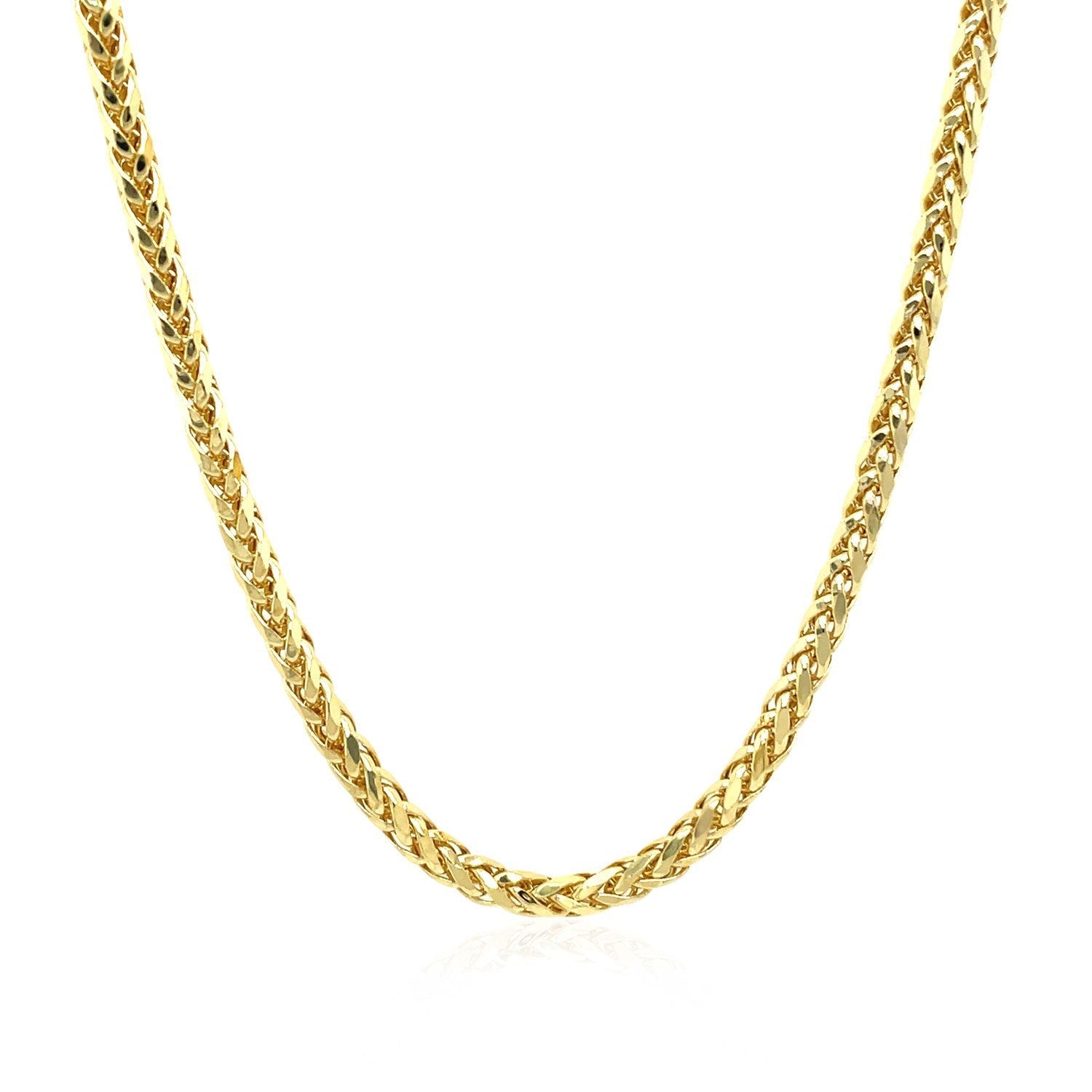 2.7mm 14k Yellow Gold Lite Diamond Cut Round Franco Chain by Bids.com
