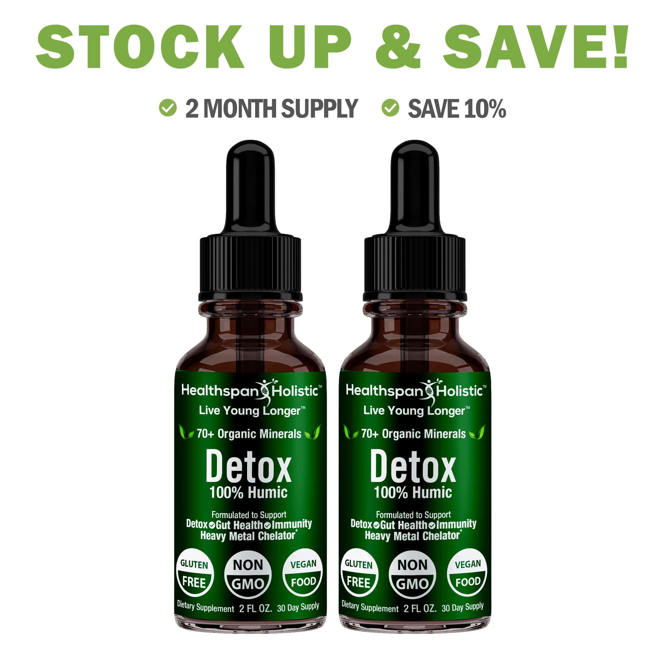 2oz Detox 100% Humic Minerals Concentrate by Healthspan Holistic