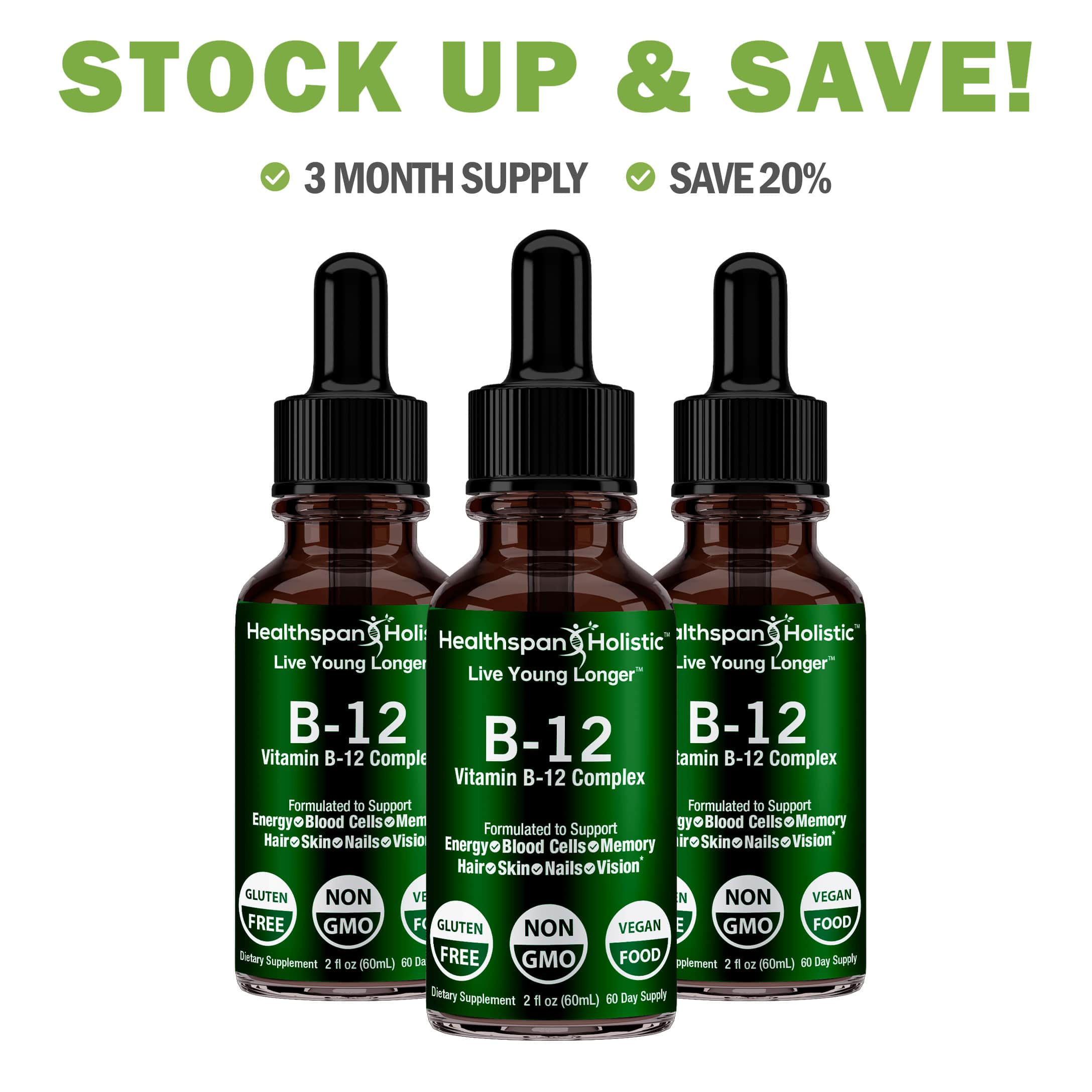 2oz Vegan B12 Supplement by Healthspan Holistic
