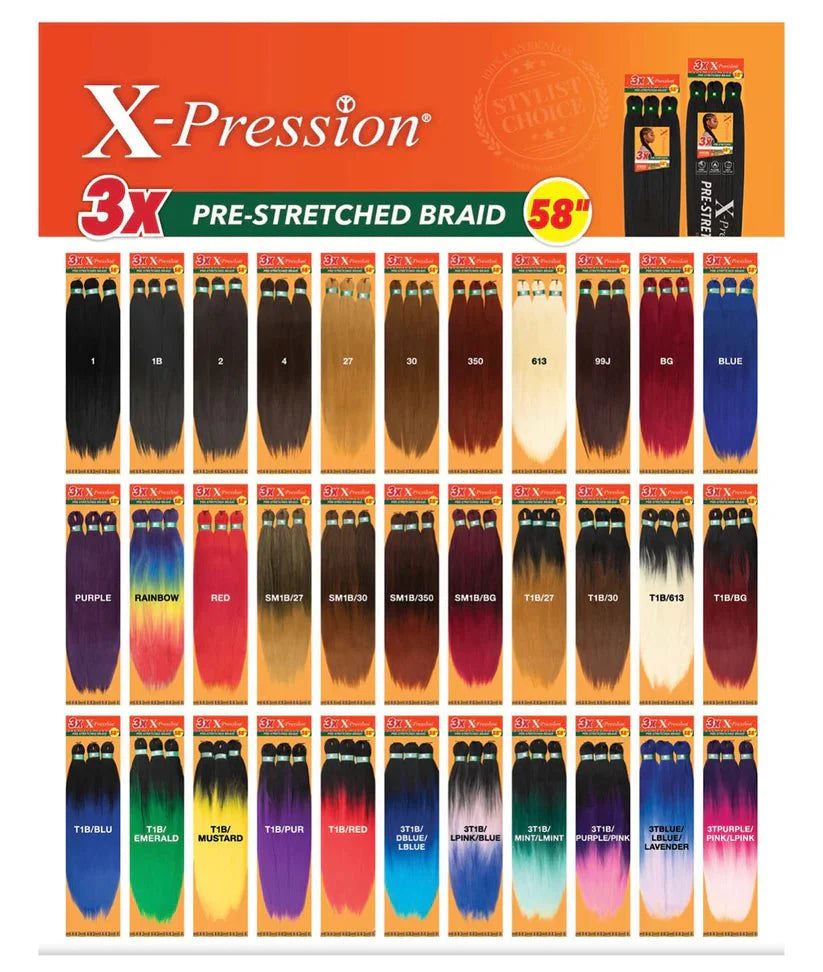 X-Pression 2X Pre-Stretched Braiding Hair 48 in