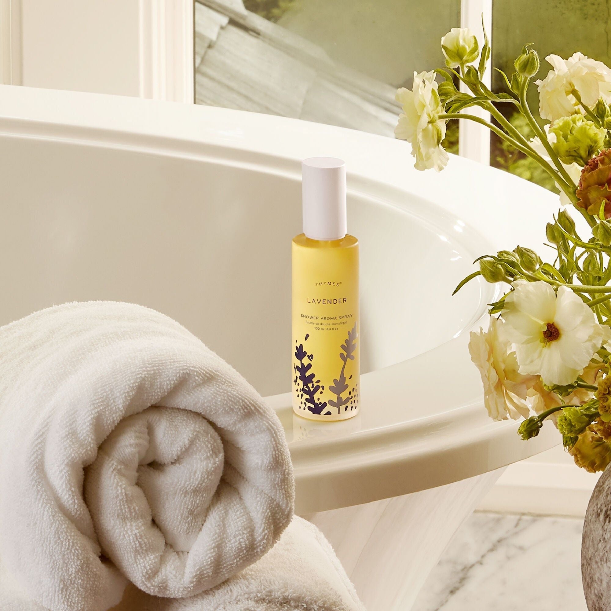 Thymes Lavender Shower Aroma Spray 3.4 Oz by Pasteur Pharmacy