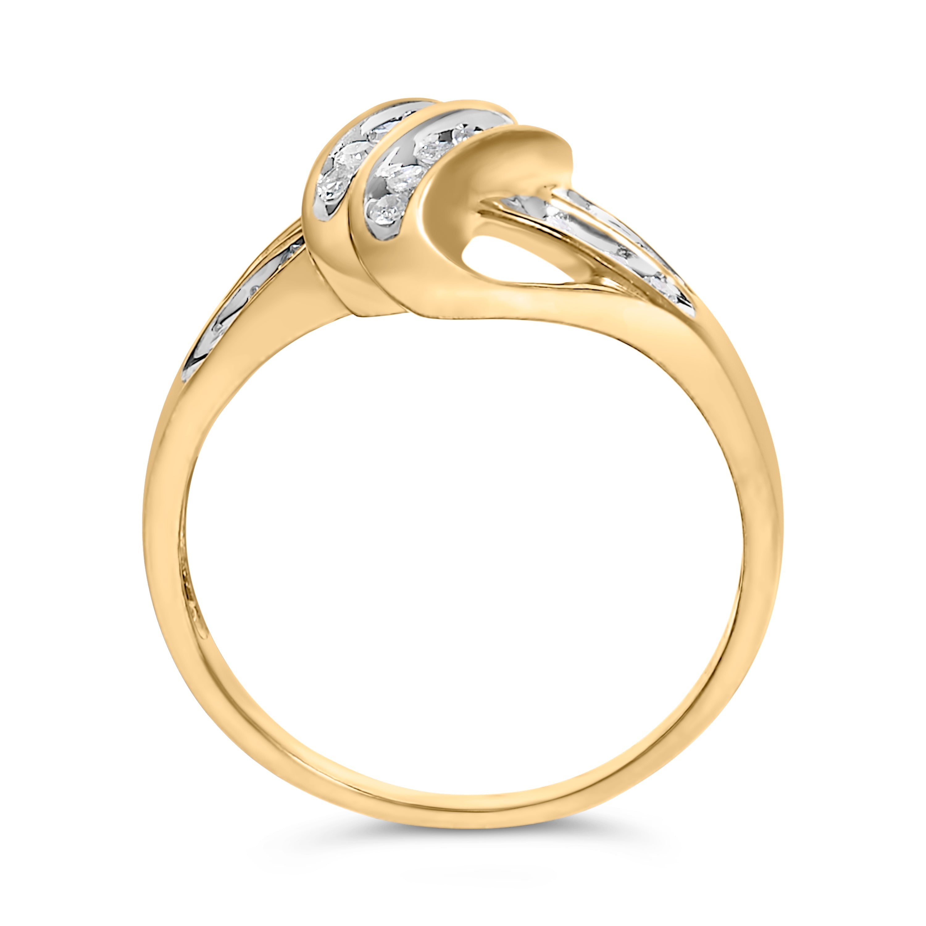 10K Yellow Gold Plated .925 Sterling Silver 1.0 Cttw Diamond Flower Cluster Open Halo Floral Ring (J-K Color, I2-I3 Clarity) - Size 6 DestGlow