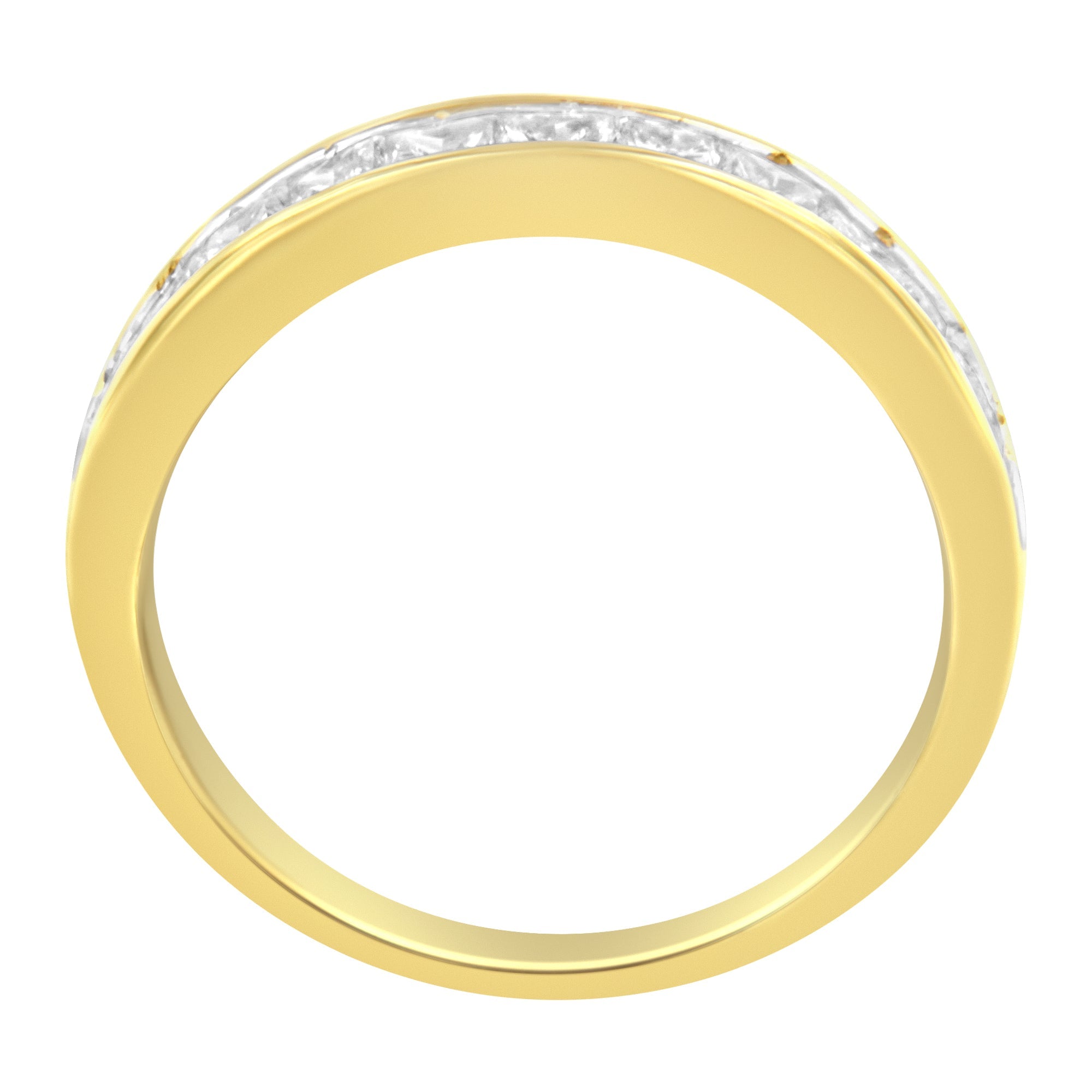 14KT Yellow Gold Diamond Channel Band Ring (1 cttw, H-I Color, SI2-I1 Clarity) by Bids.com