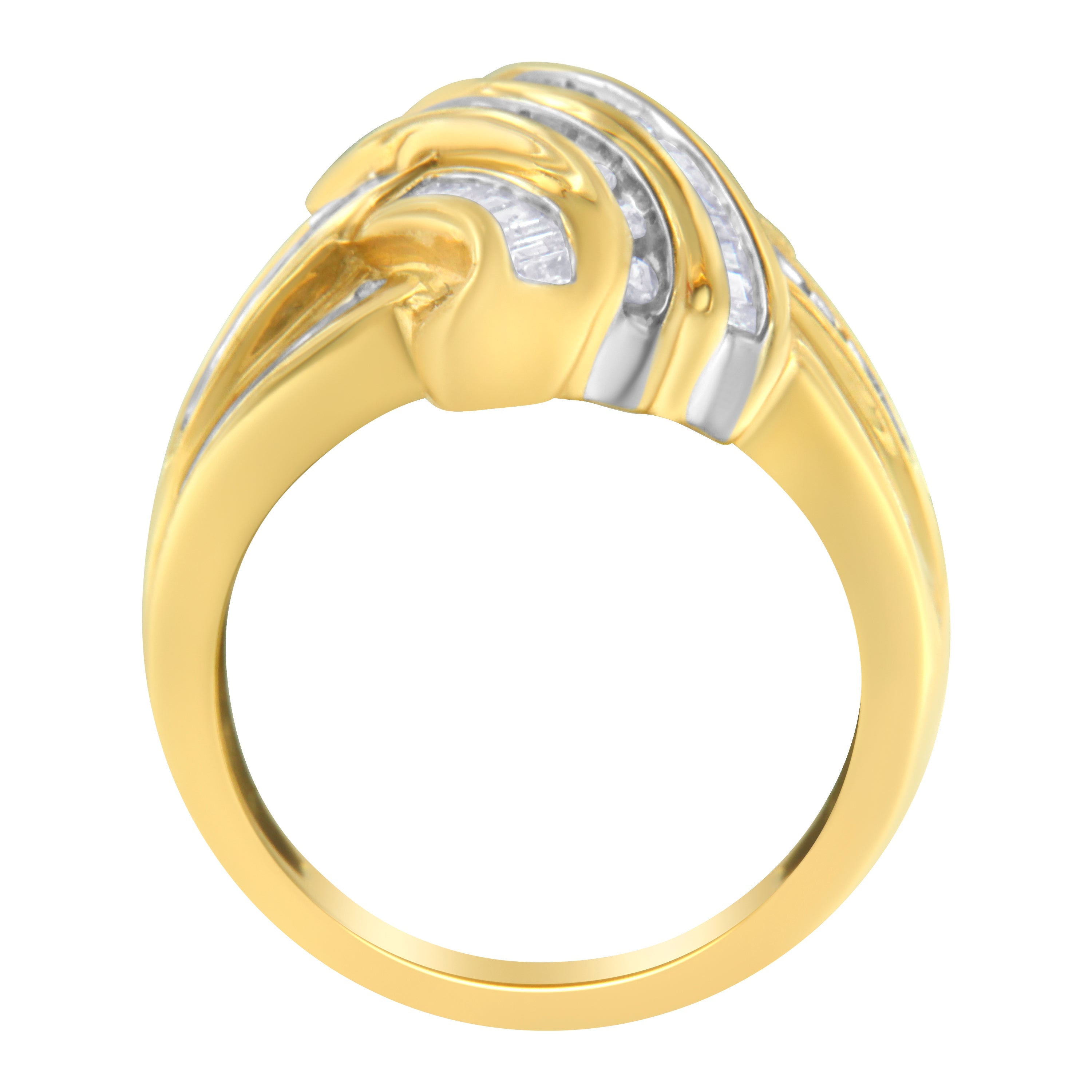 10K Yellow Gold Diamond Bypass Ring (1.0 cttw, H-I Color, I2-I3 Clarity) by Bids.com