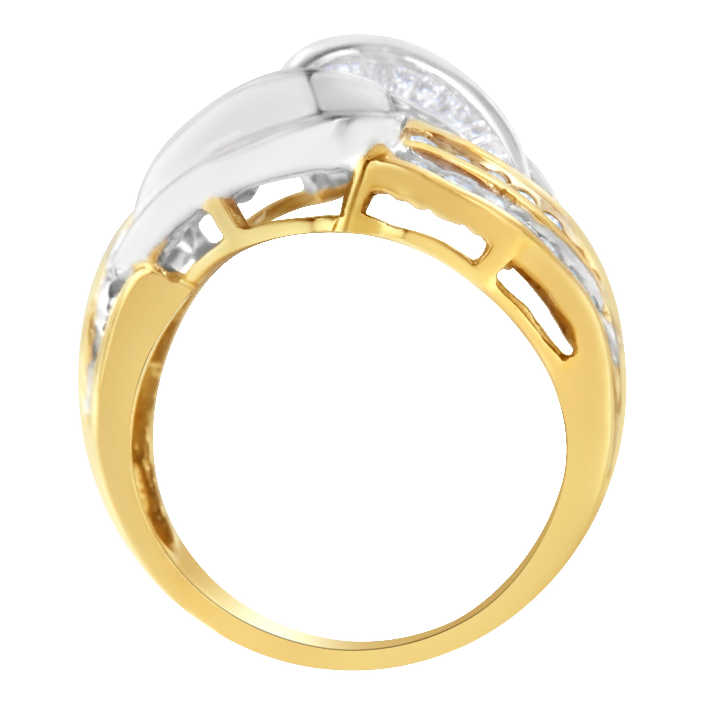 10KT Two-Toned Gold Diamond Bypass Ring (1 cttw, H-I Color, SI1-SI2 Clarity) by Bids.com
