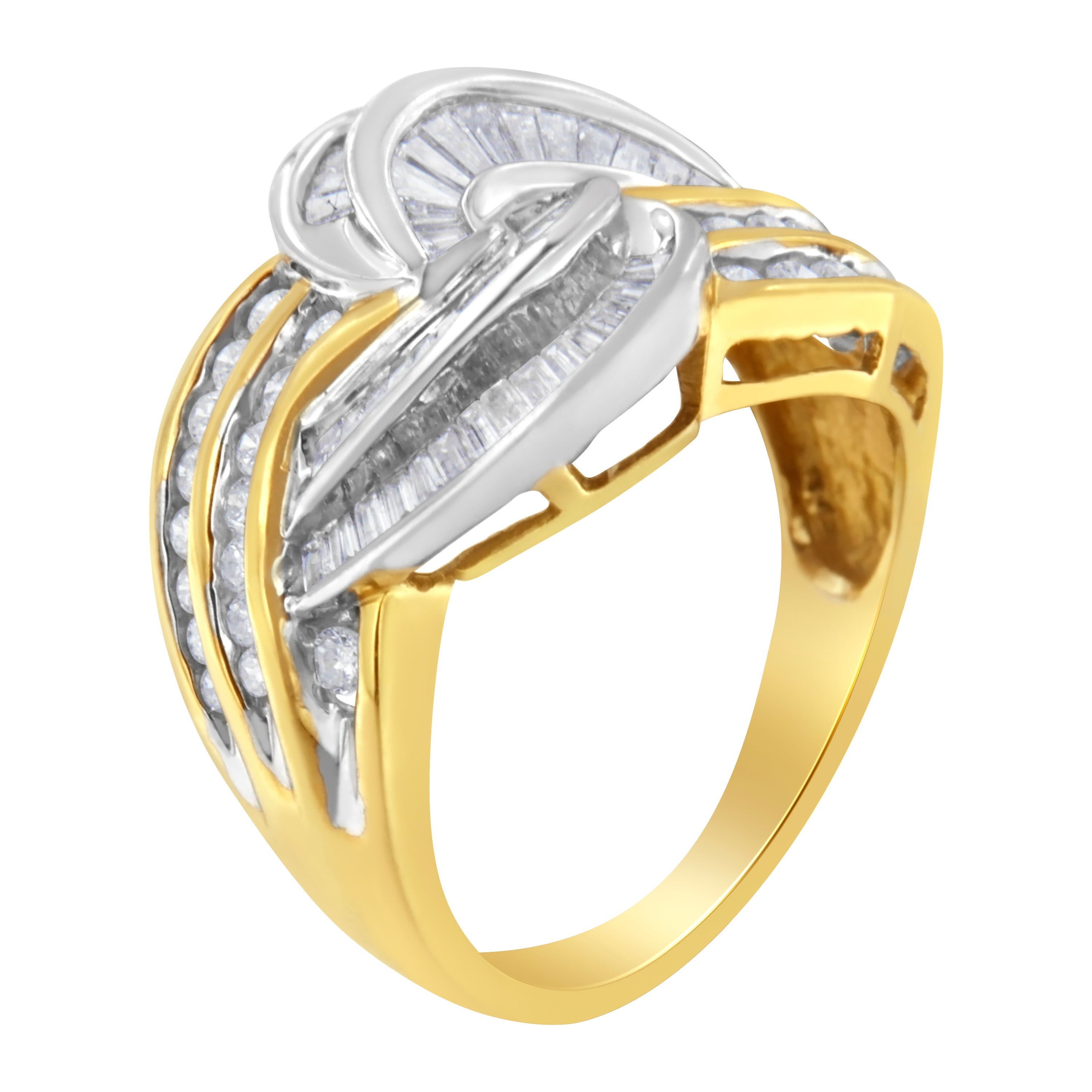 10KT Two-Toned Gold Diamond Bypass Ring (1 cttw, H-I Color, SI1-SI2 Clarity) by Bids.com