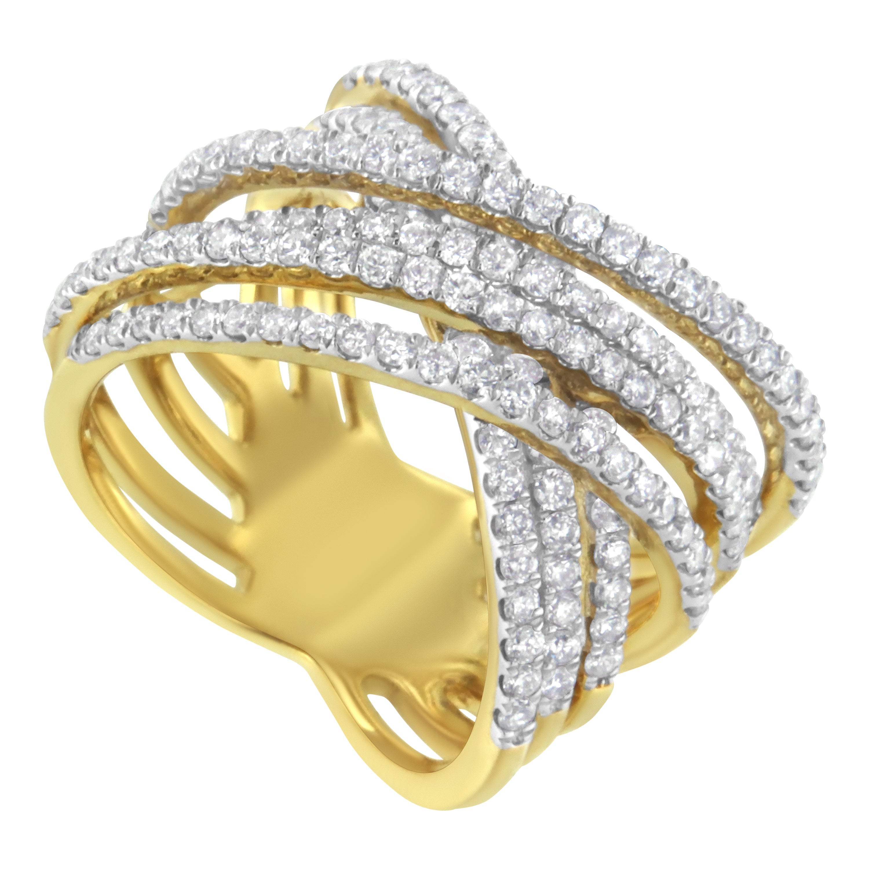 10KT Yellow Gold Diamond Bypass Ring (1 5/8 cttw, H-I Color, SI2-I1 Clarity) by Bids.com