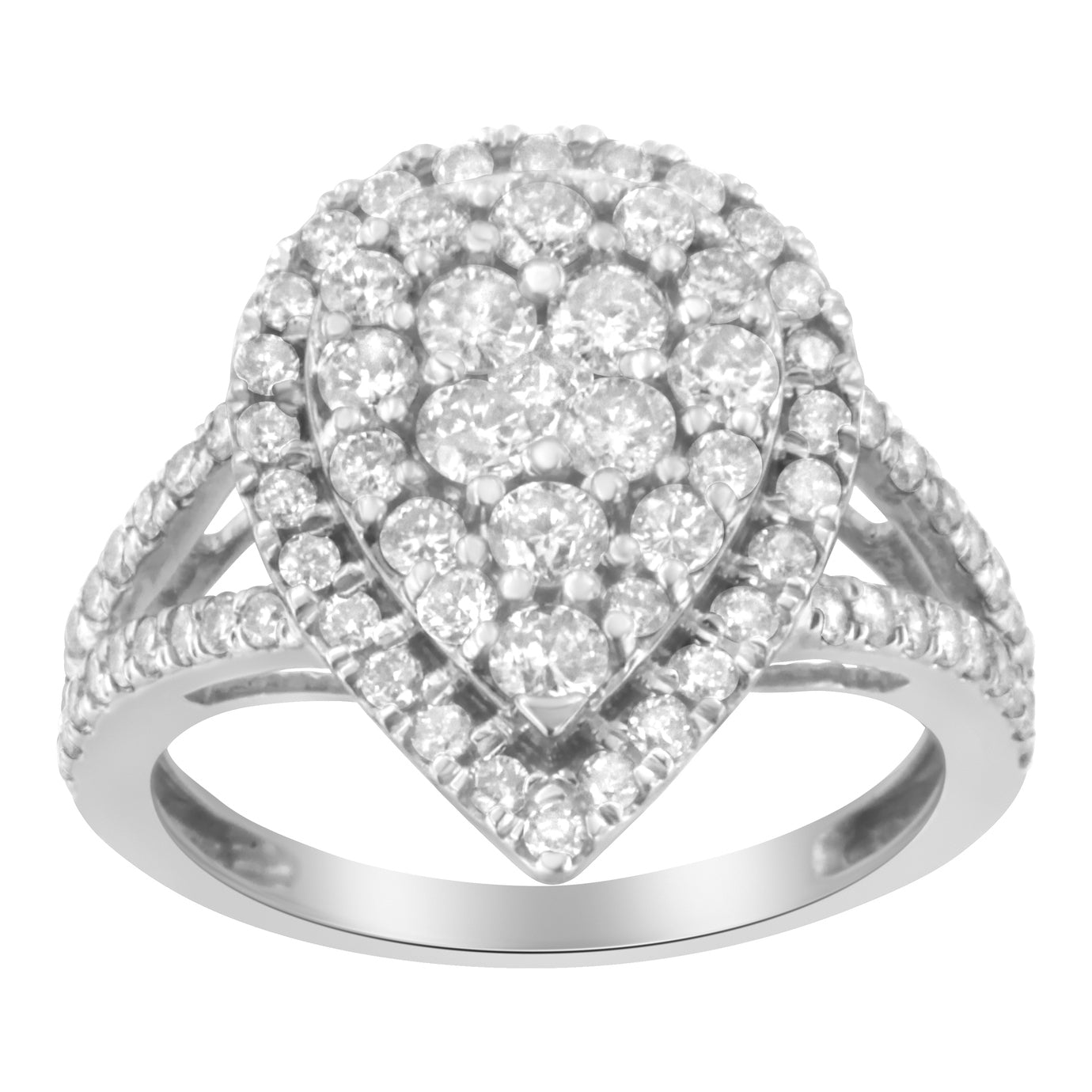 .925 Sterling Silver Diamond Cluster Ring (1 1/2 Cttw, H-I Color, I1-I2 Clarity) - Size 6 by Bids.com