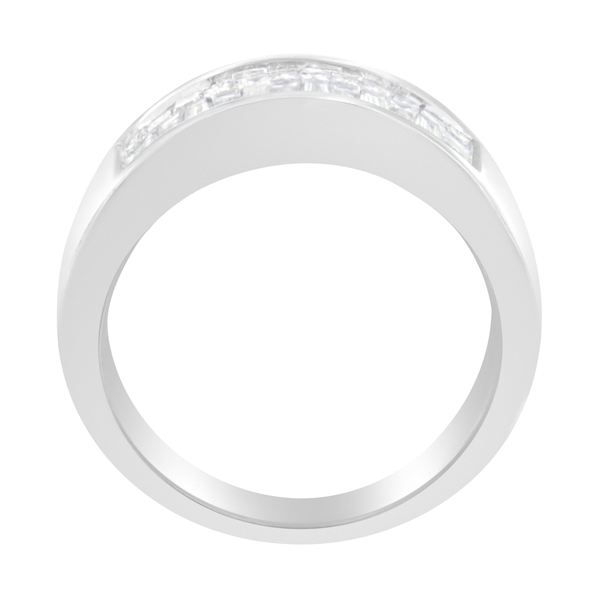 14K White Gold Princess and Baguette-cut Diamond Ring (1.0 Cttw, H-I Color, VS2-SI1 Clarity) - Size 6 by Bids.com