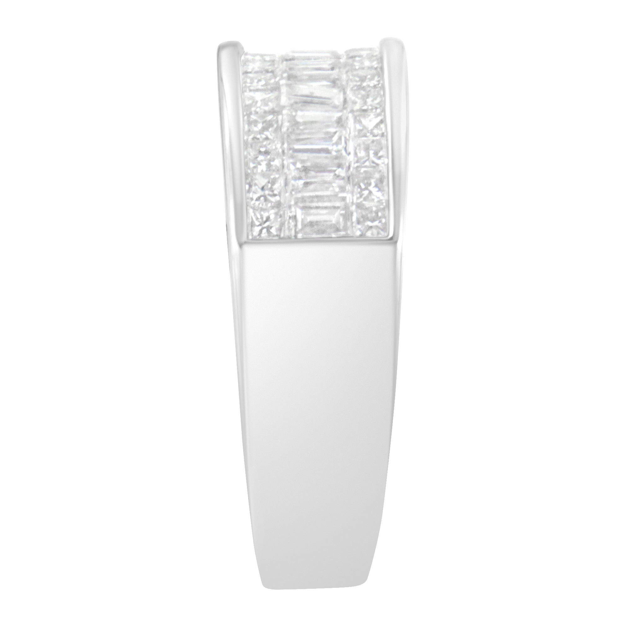 14K White Gold Princess and Baguette-cut Diamond Ring (1.0 Cttw, H-I Color, VS2-SI1 Clarity) - Size 6 by Bids.com