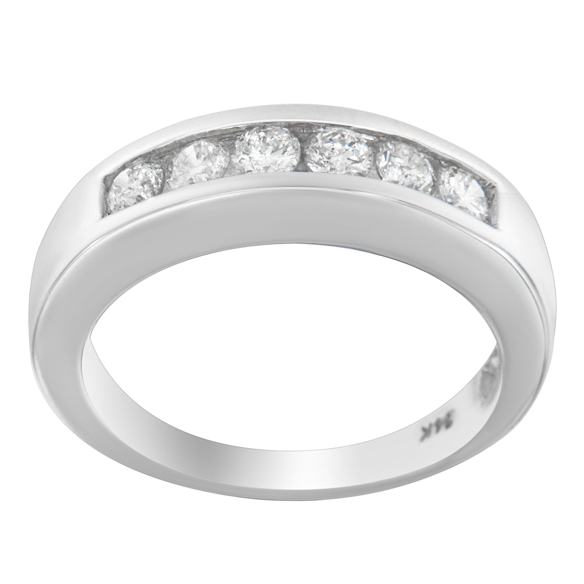 14K White Gold 3/4ct. TDW Diamond Channel Band Ring (H-I, I1-I2) by Bids.com