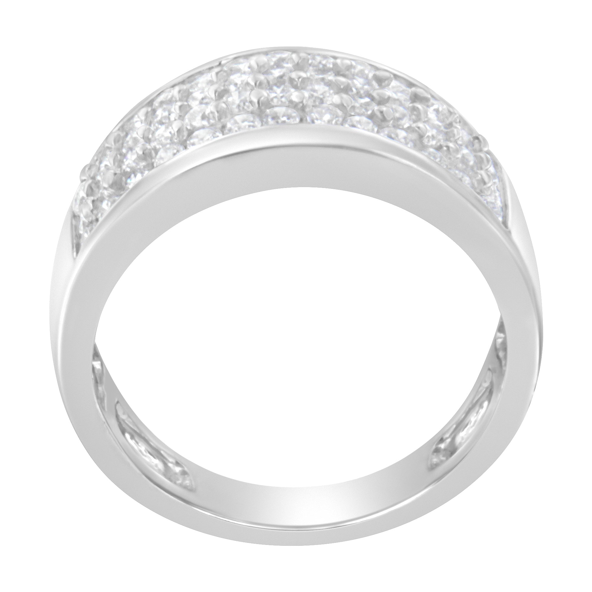 14K White Gold Round Cut Diamond Ring (1.0 Cttw, H-I Color, SI2-I1 Clarity) - Size 6-1/2 DestGlow