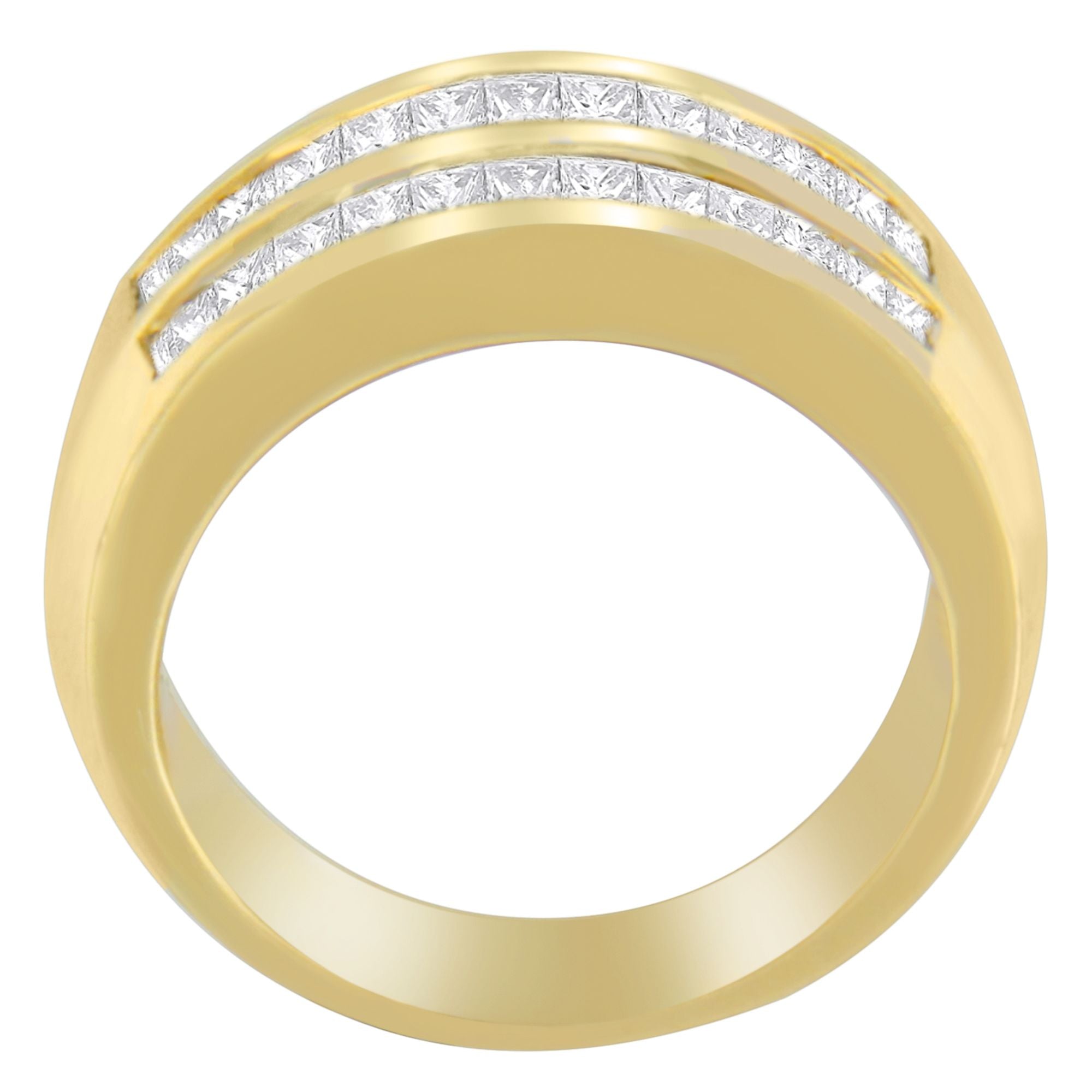 14K Yellow Gold 1ct. TDW Princess and Baguette-Cut Diamond Ring(H-I, SI1-SI2) by Bids.com