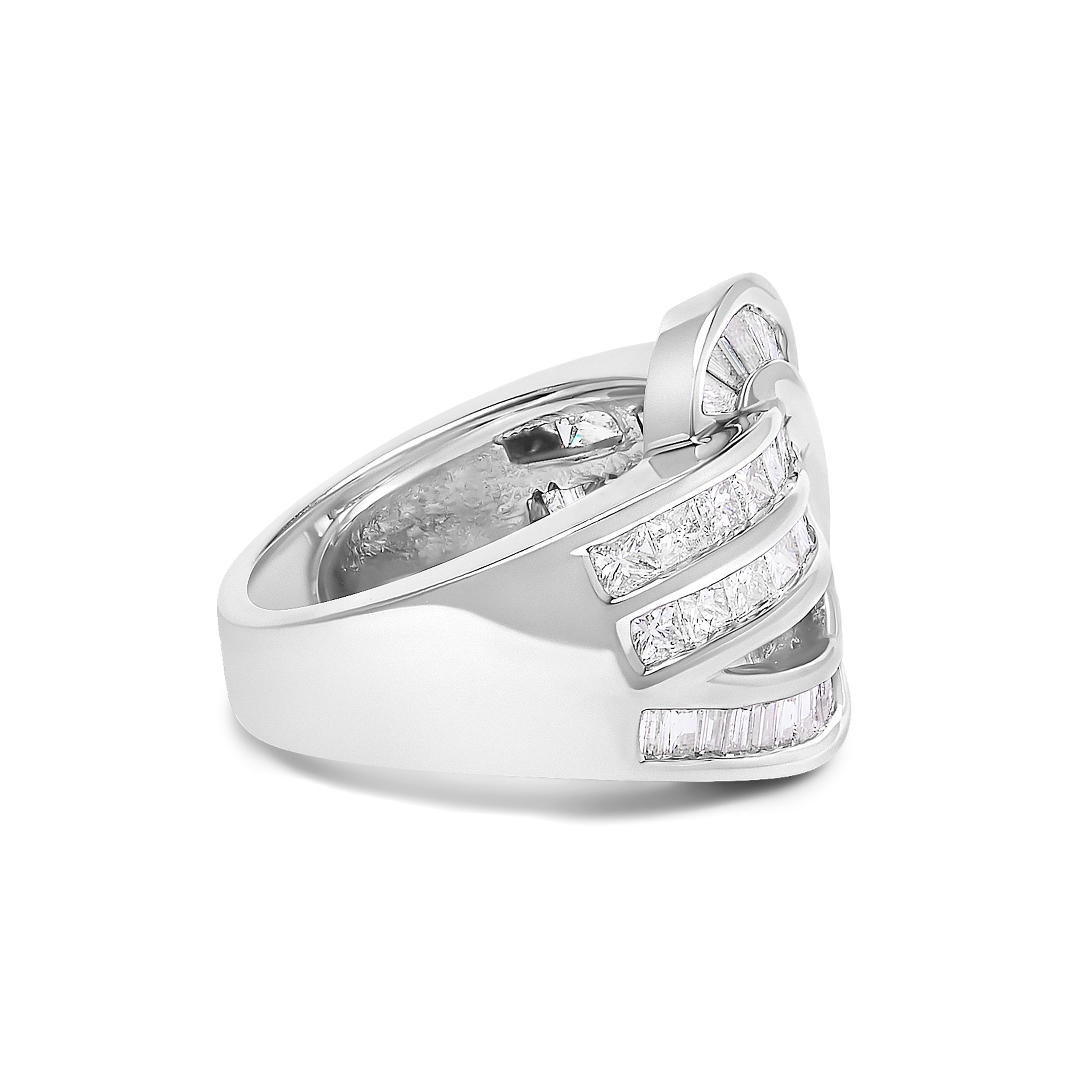 14K White Gold 2.0 Cttw Diamond Channel Set Bypass Ring DestGlow