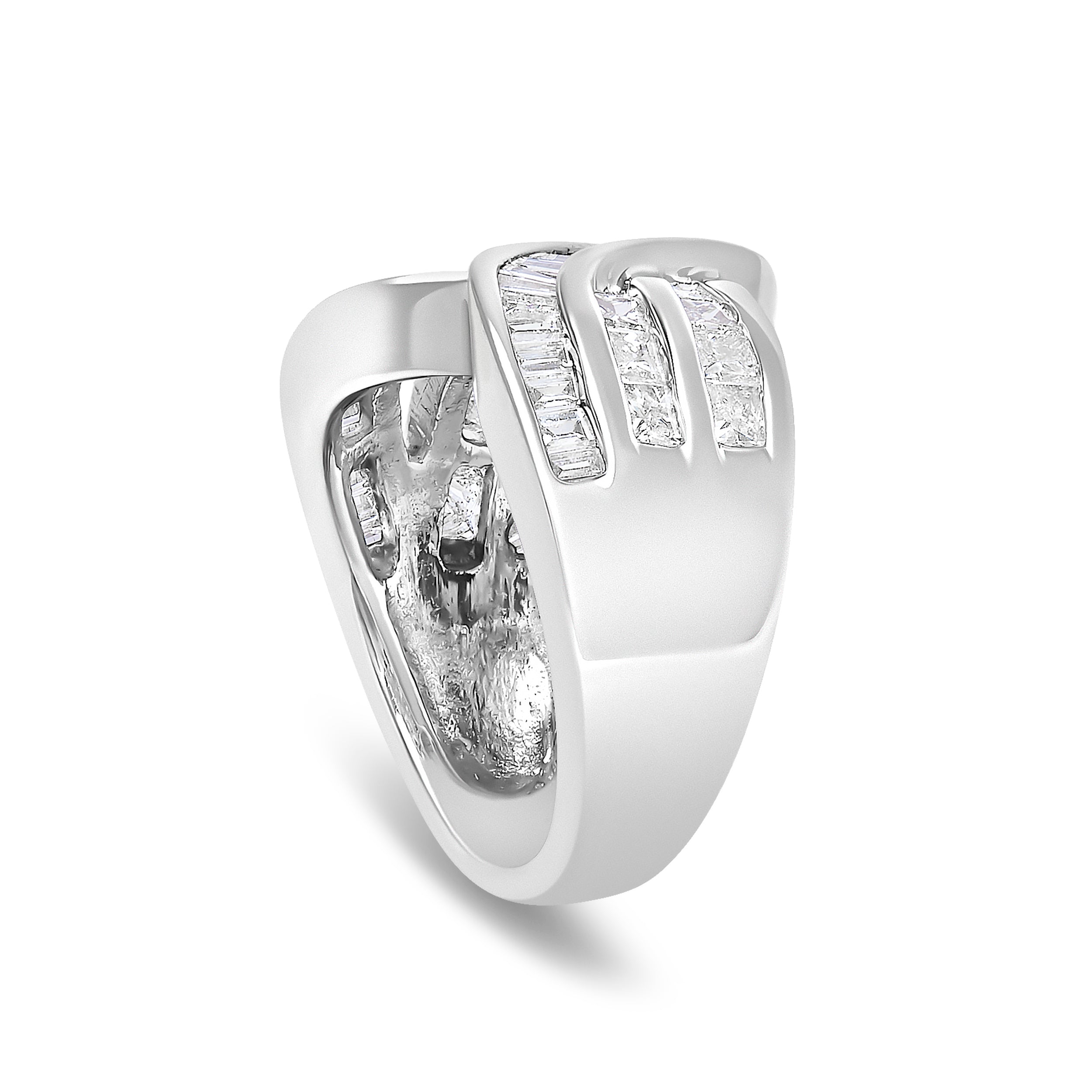 14K White Gold 2.0 Cttw Diamond Channel Set Bypass Ring DestGlow