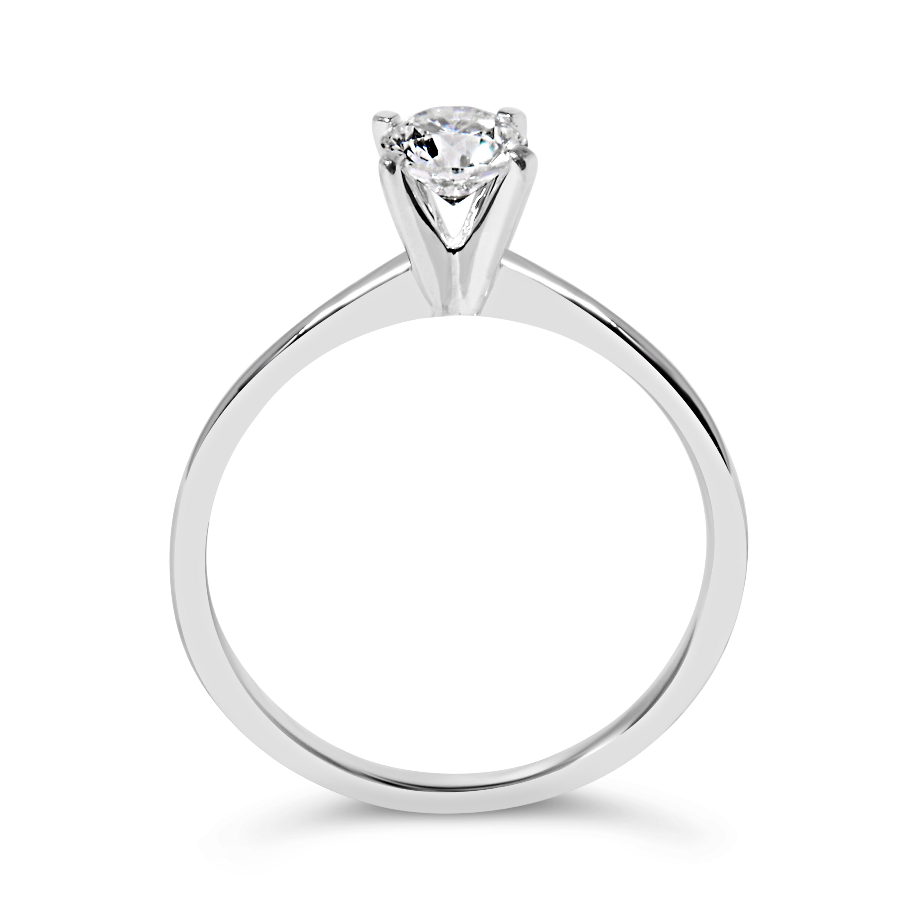 14K White Gold 1/2 Cttw Round Lab Grown Diamond 4 Prong Solitaire Engagement Ring (F-G Color, VS2-SI1 Clarity) - Size 7 by Bids.com