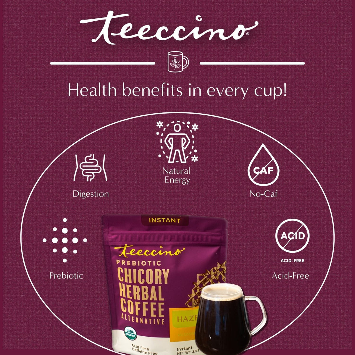 Instant Hazelnut Herbal Coffee DestGlow
