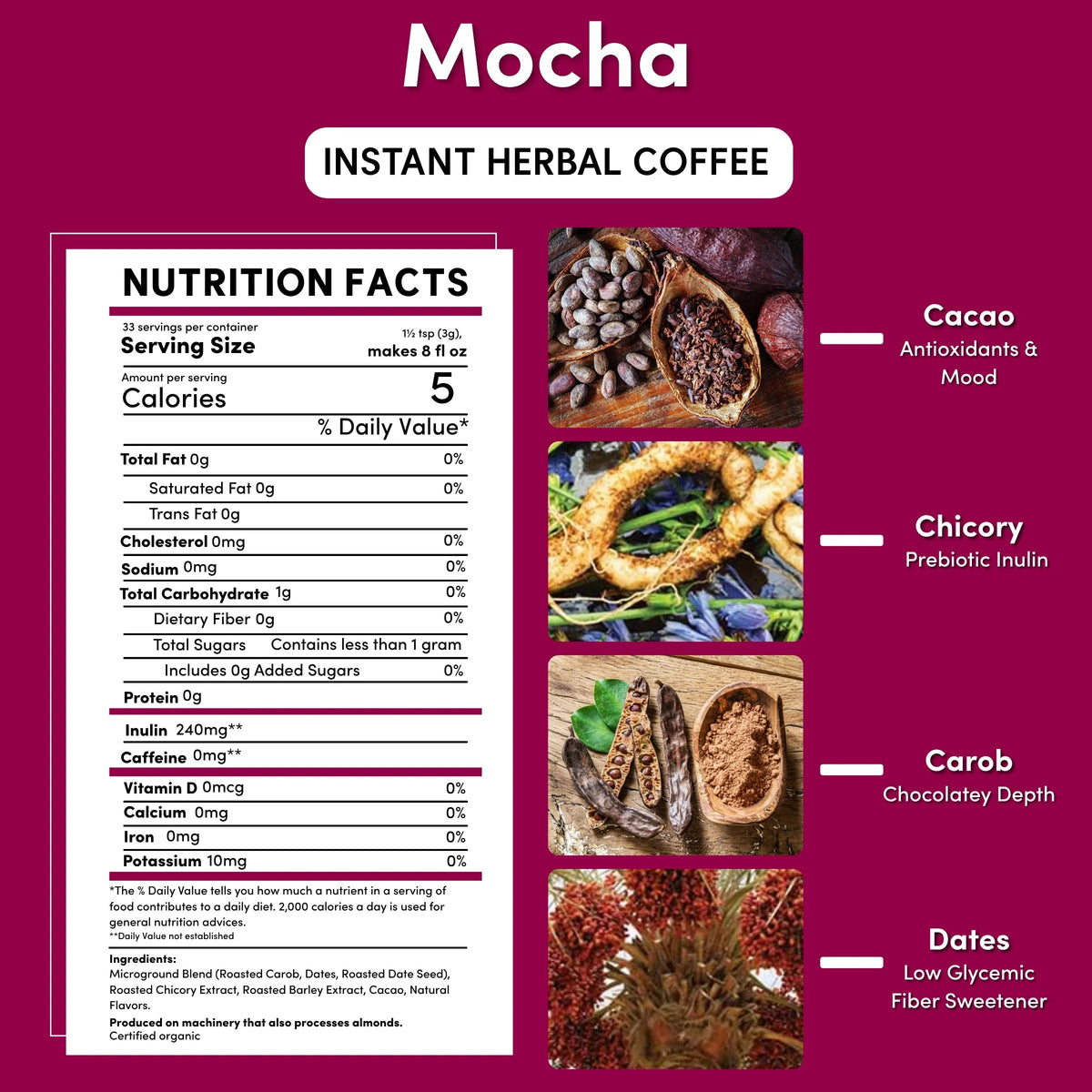 Instant Mocha Herbal Coffee DestGlow