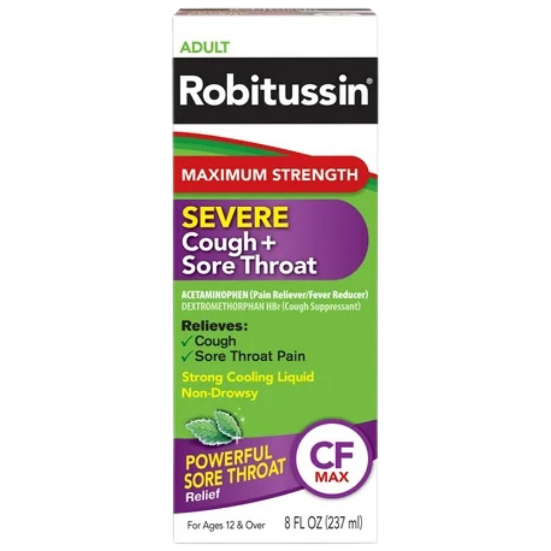 Robitussin Severe Multi-Symptom Cough, Cold & Flu Relief Max Strength (8oz) DestGlow