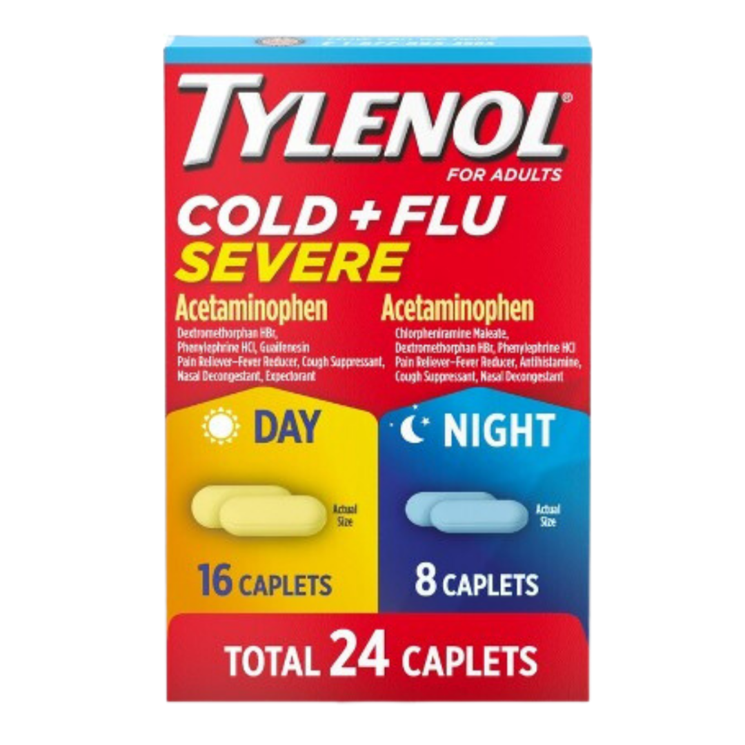 Tylenol Cold & Flu Severe Day/Night Caplets (24 ct) DestGlow