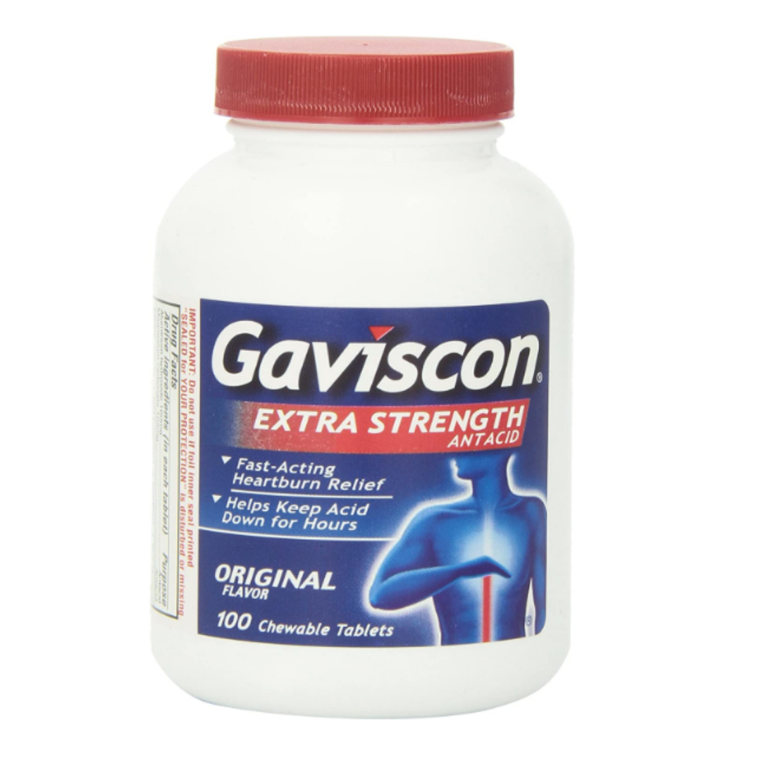 Gaviscon Extra Strength Original Chewable Tablets (100 Count) DestGlow