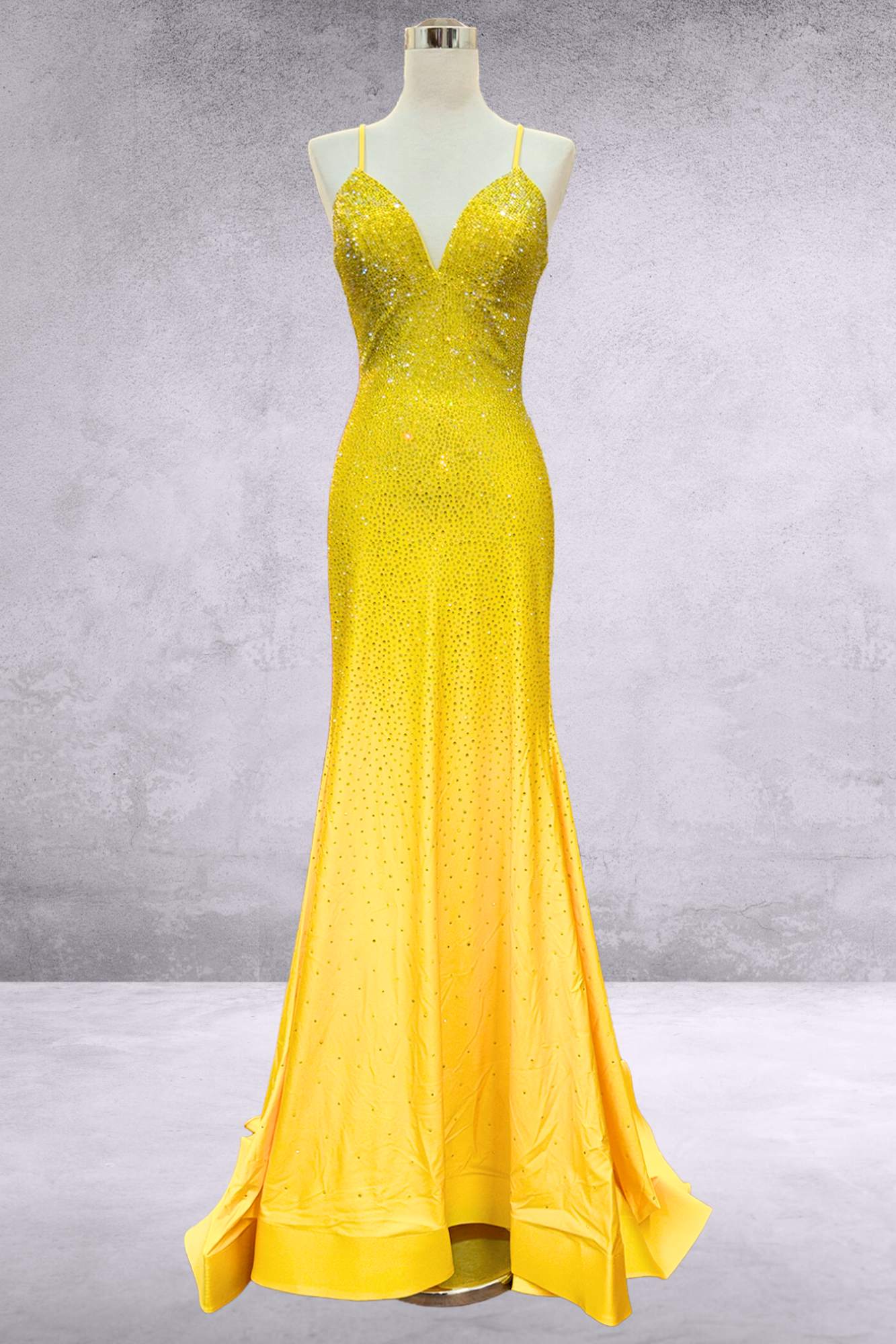 CLEARANCE - Amelia Couture 3018 Long Mermaid V-Neck Hot Pink Gown (Size 4) by DiscountDressShop