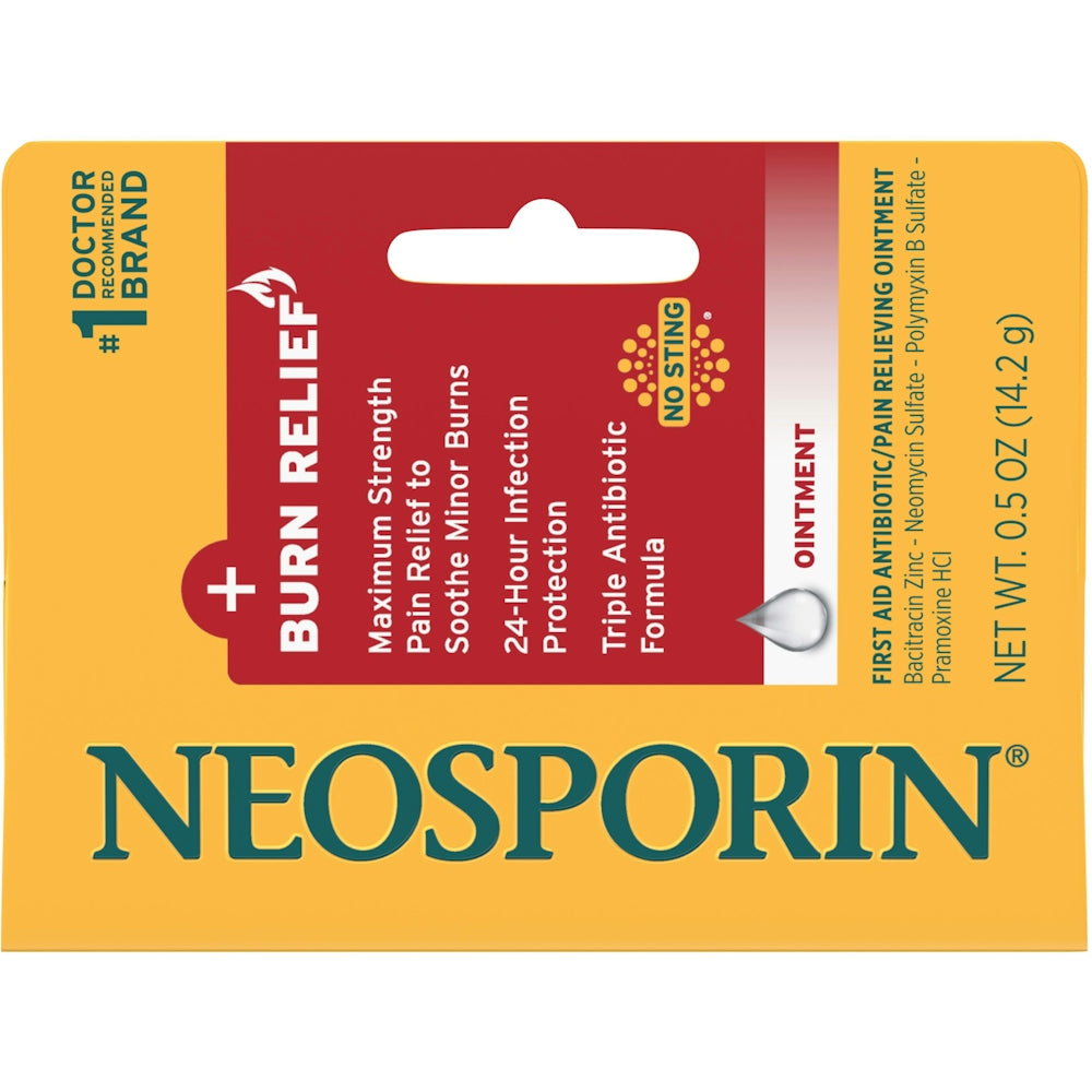 Neosporin Burn Relief & First-aid Antibiotic Ointment With Bacitracin Zinc & Neomycin, 0.5 Ounce by Pasteur Pharmacy