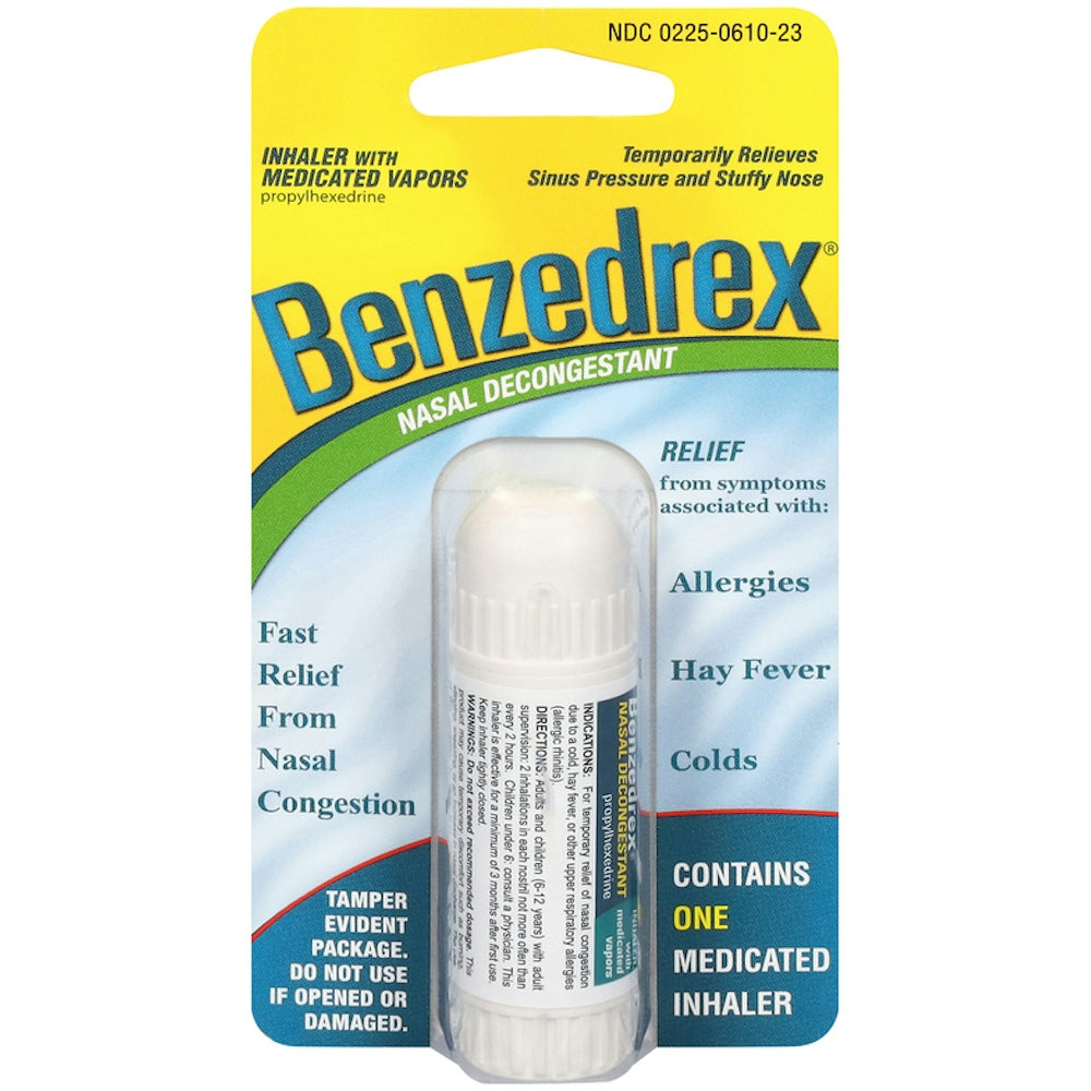Benzedrex Nasal Decongestant Inhaler With Medicated Vapors by Pasteur Pharmacy