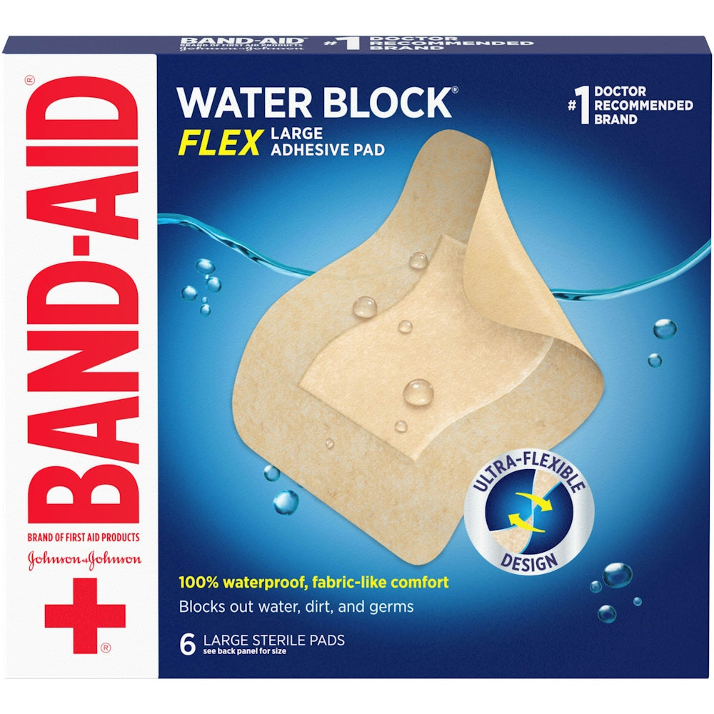 Band-Aid Brand Water Block Flex Waterproof Adhesive Pads, Large by Pasteur Pharmacy