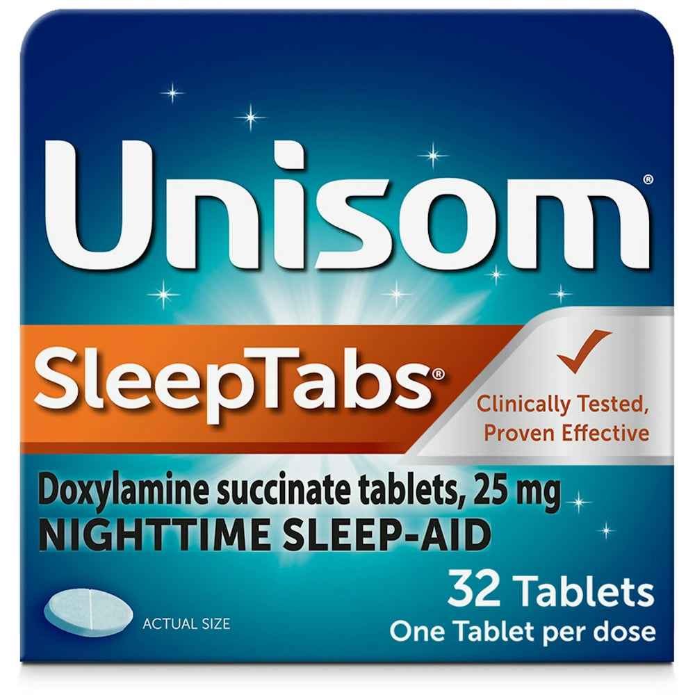 Unisom SleepTabs Nighttime Sleep Aid, 25mg Doxylamine Succinate – 32 Count