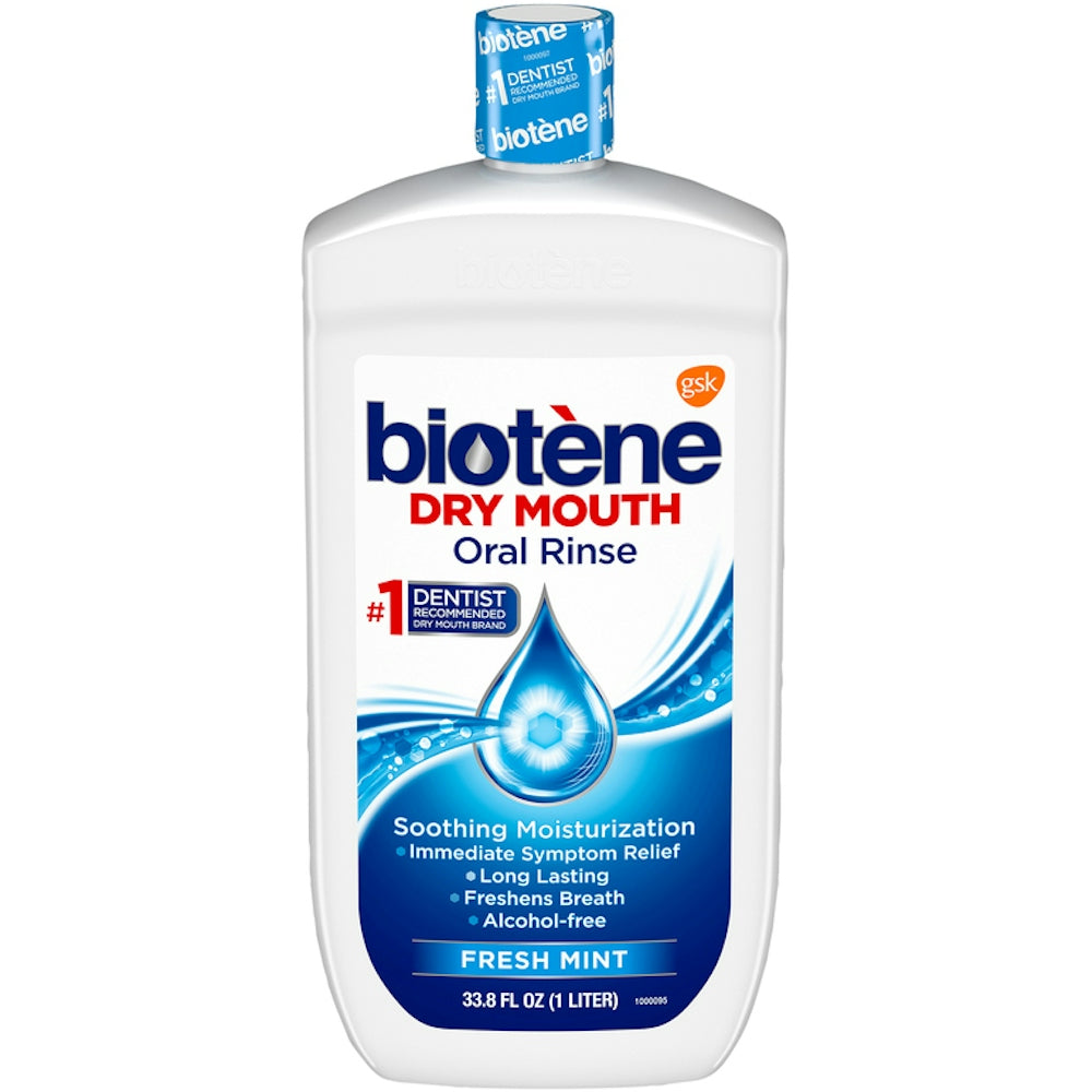 Biotene Oral Rinse Mouthwash For Dry Mouth, Fresh Mint - 33.8 Fl Oz by Pasteur Pharmacy