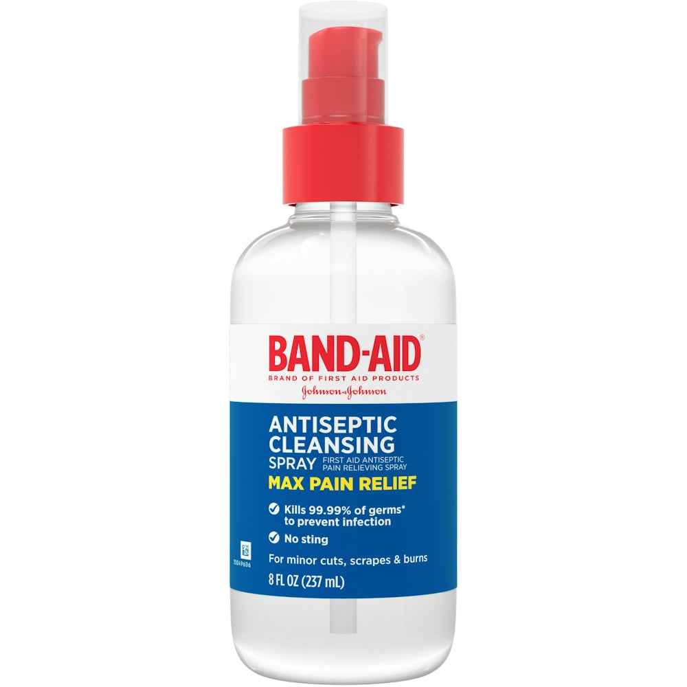 Band-Aid Antiseptic Cleansing Spray, Max Pain Relief 8 Fl Oz