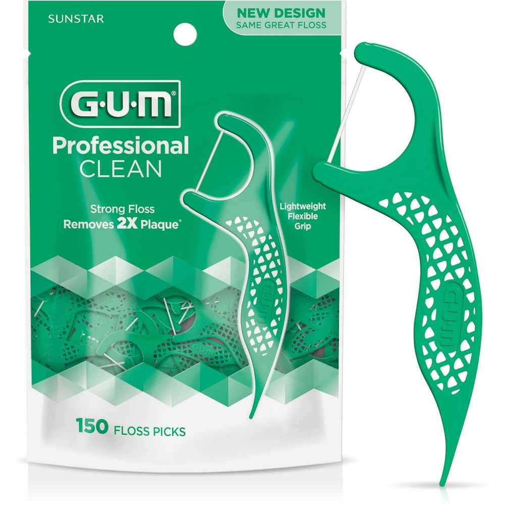 GUM Professional Clean Floss Picks, Shred-Resistant Mint